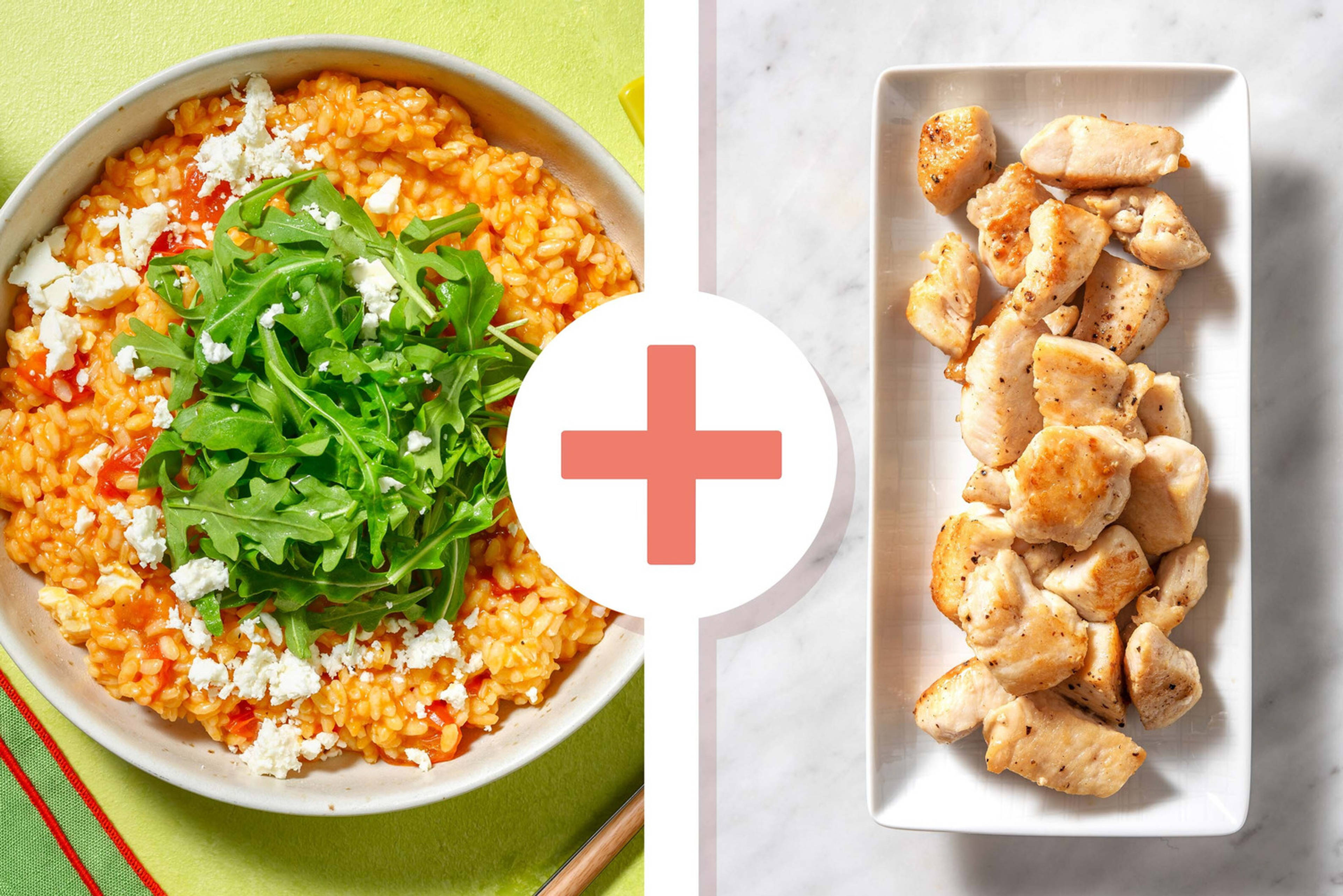 Goat's Cheese, Slow Roasted Tomato and Chicken Breast Risotto