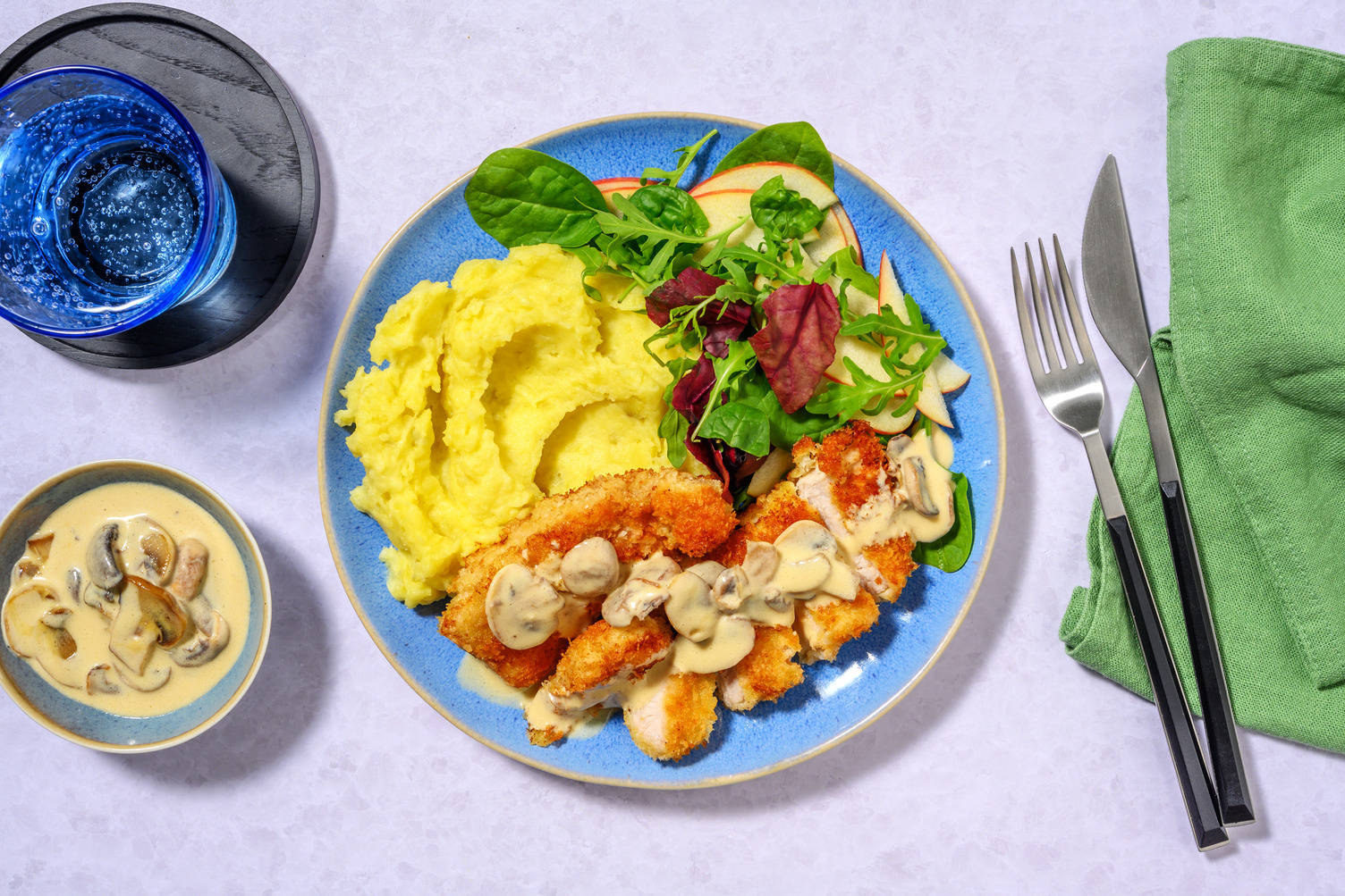 Pork Jägerschnitzel & Mushroom Sauce