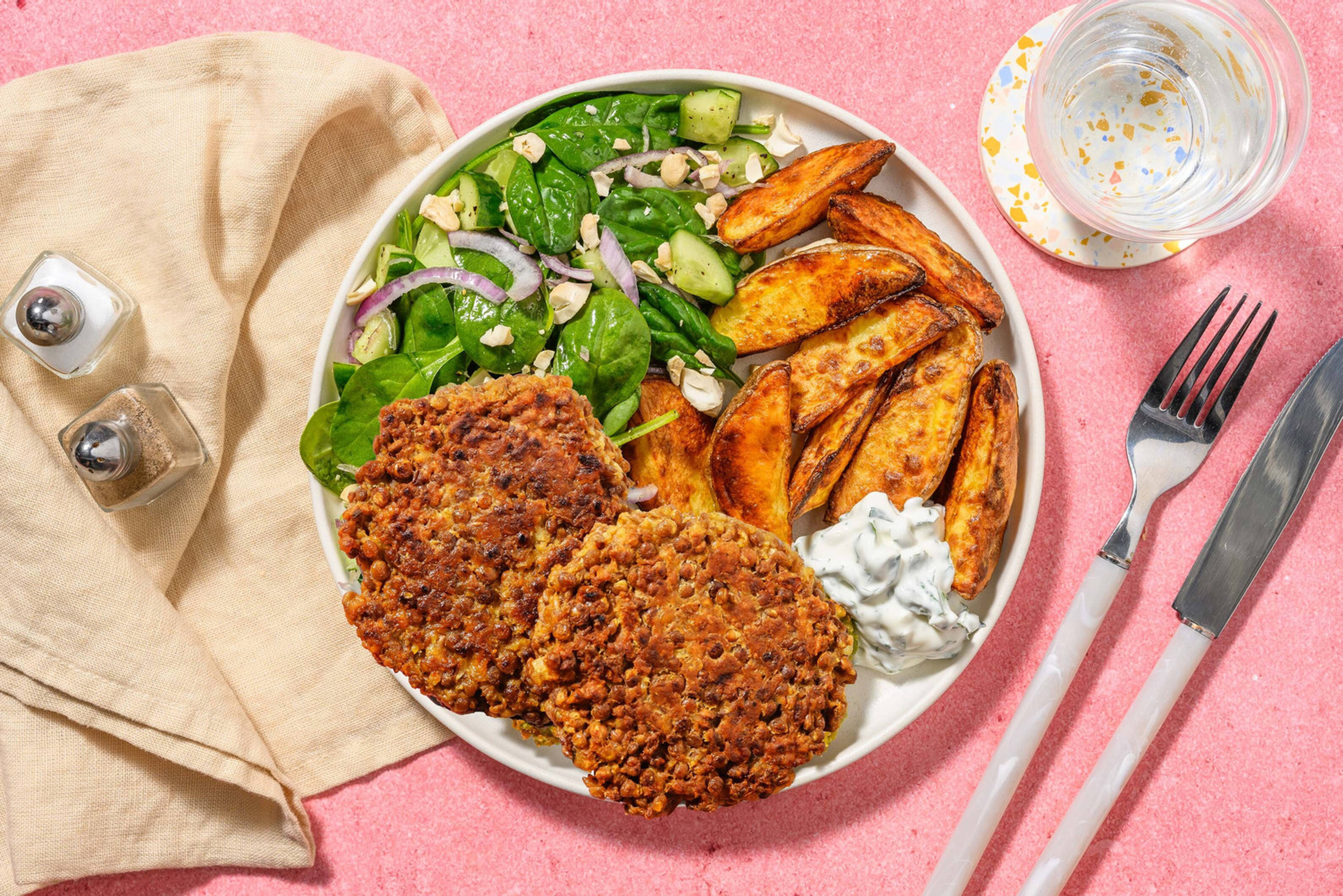 Sprøde grønne linsefritters