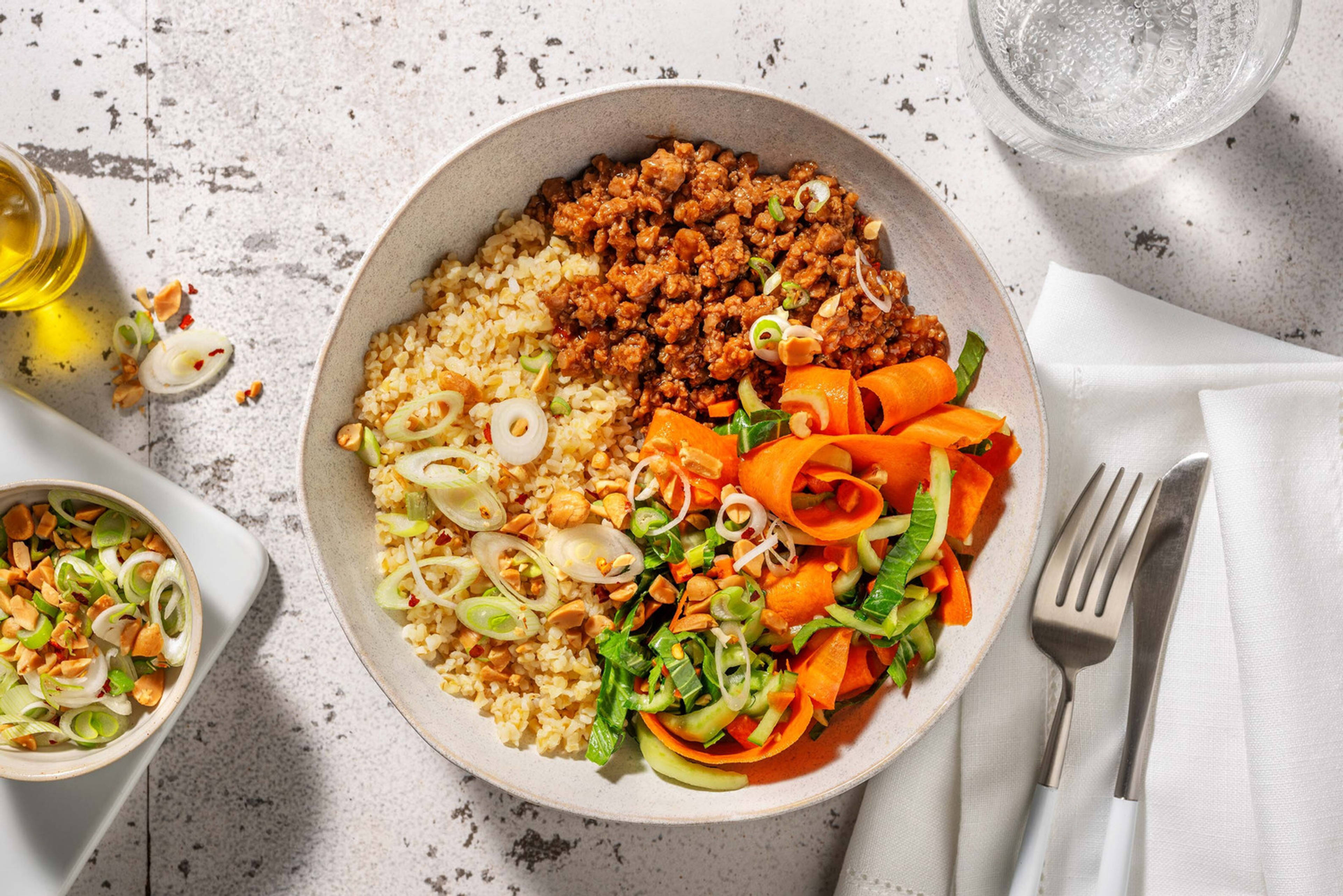 Kjøttdeigbowl med mongolsk glaze
