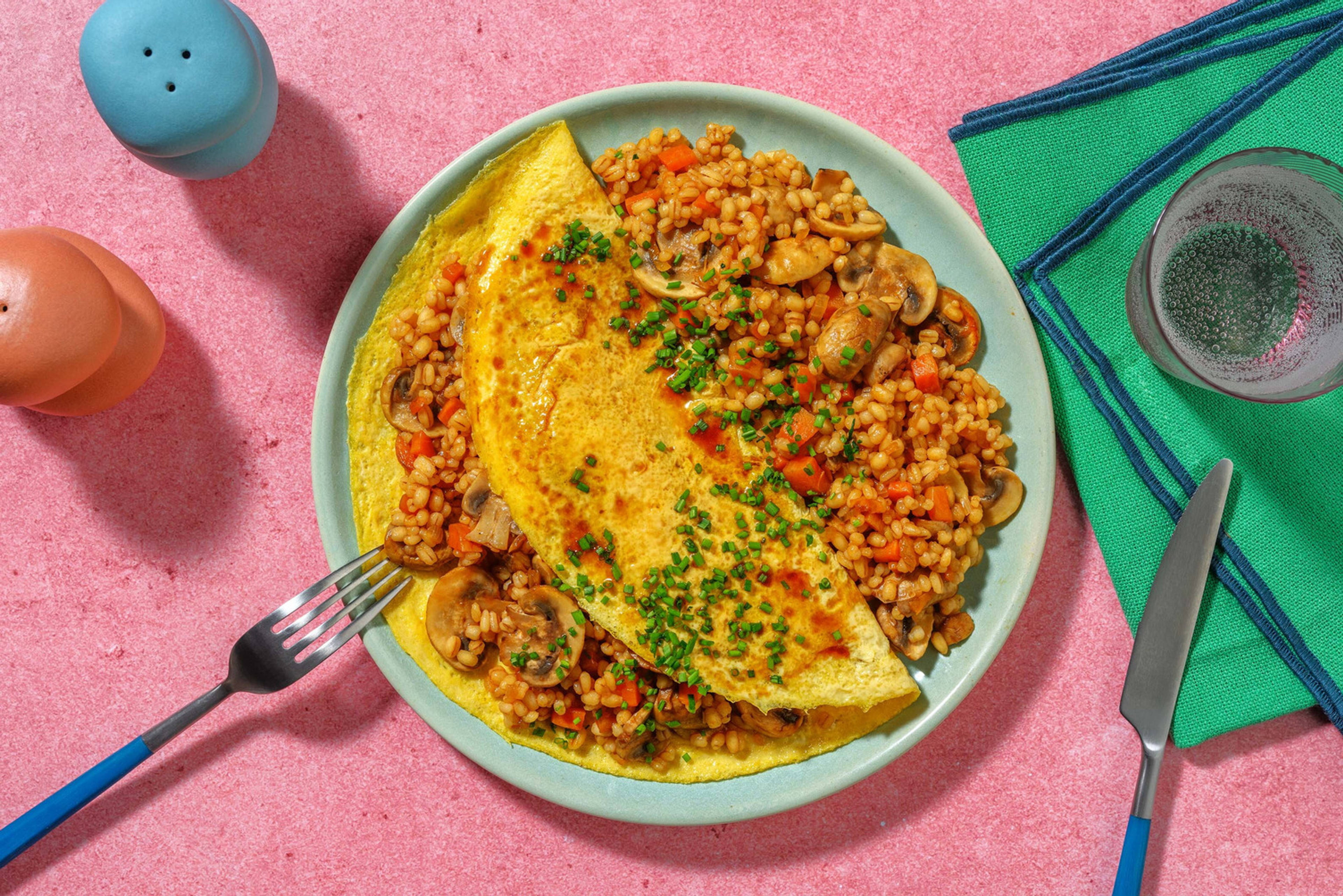 Omurice giapponese - omelette ripiena e bacon