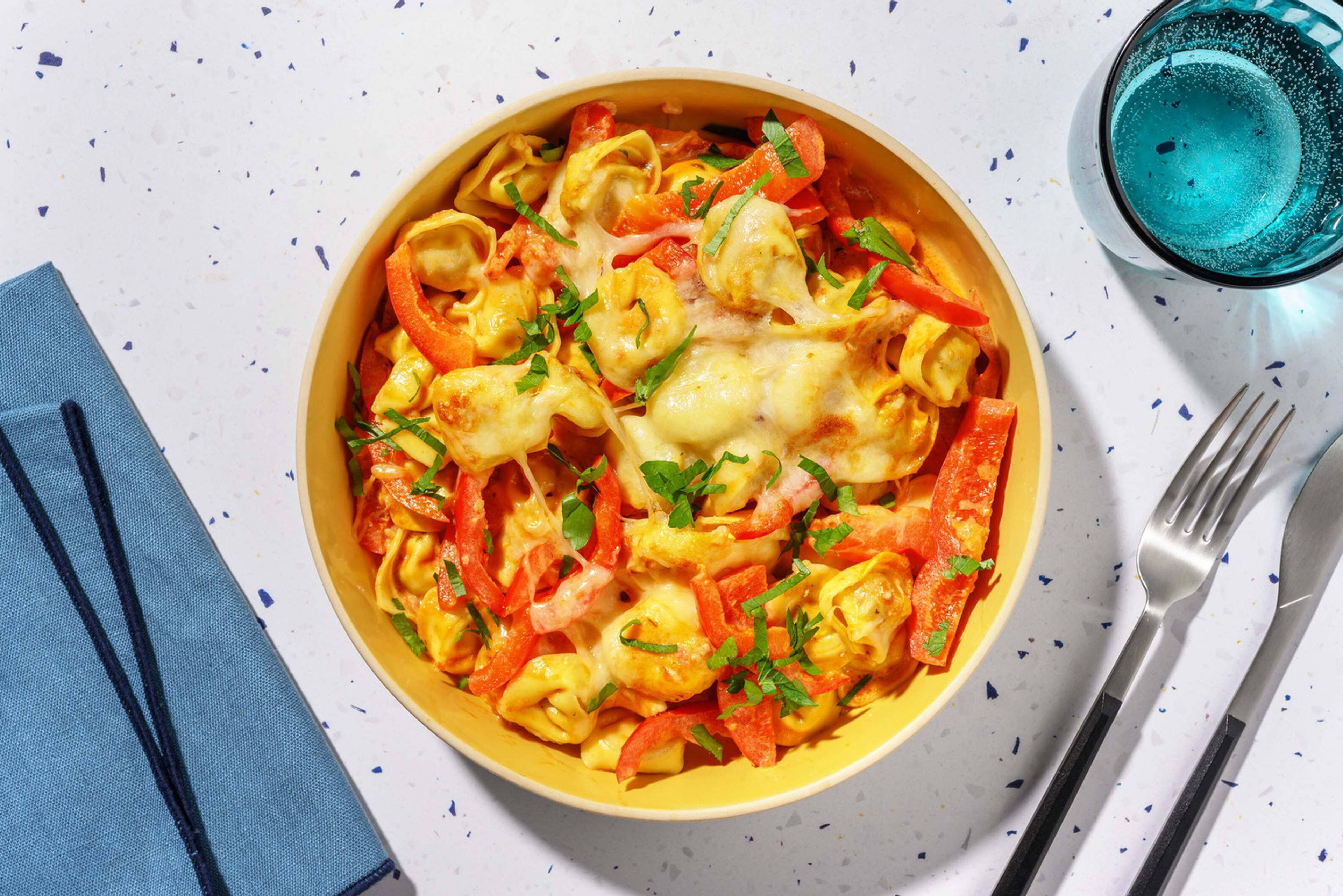 Cheesy Baked Tortellini in Creamy Rosé Sauce