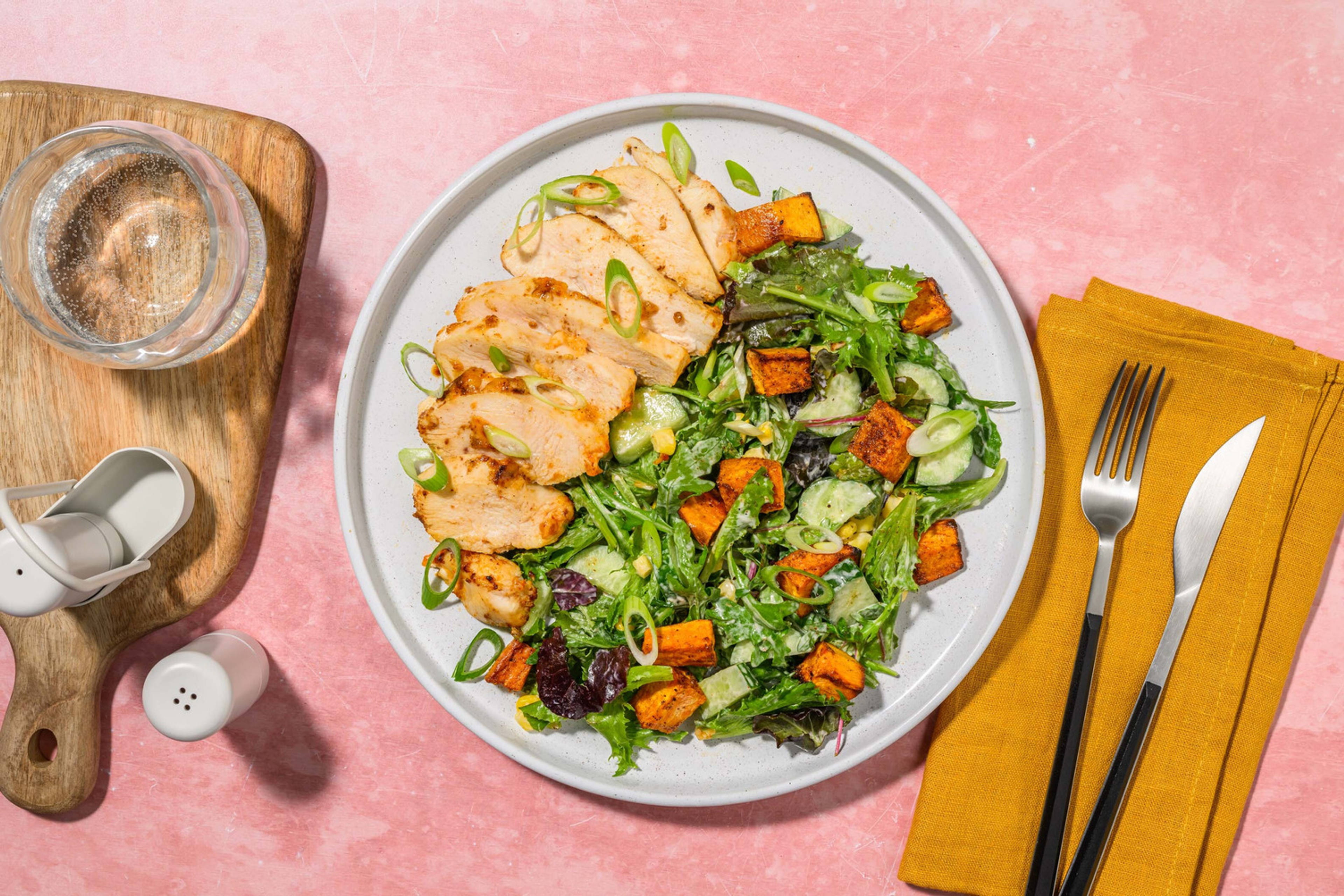 Grilled Spicy Caribbean Double Chicken Salad