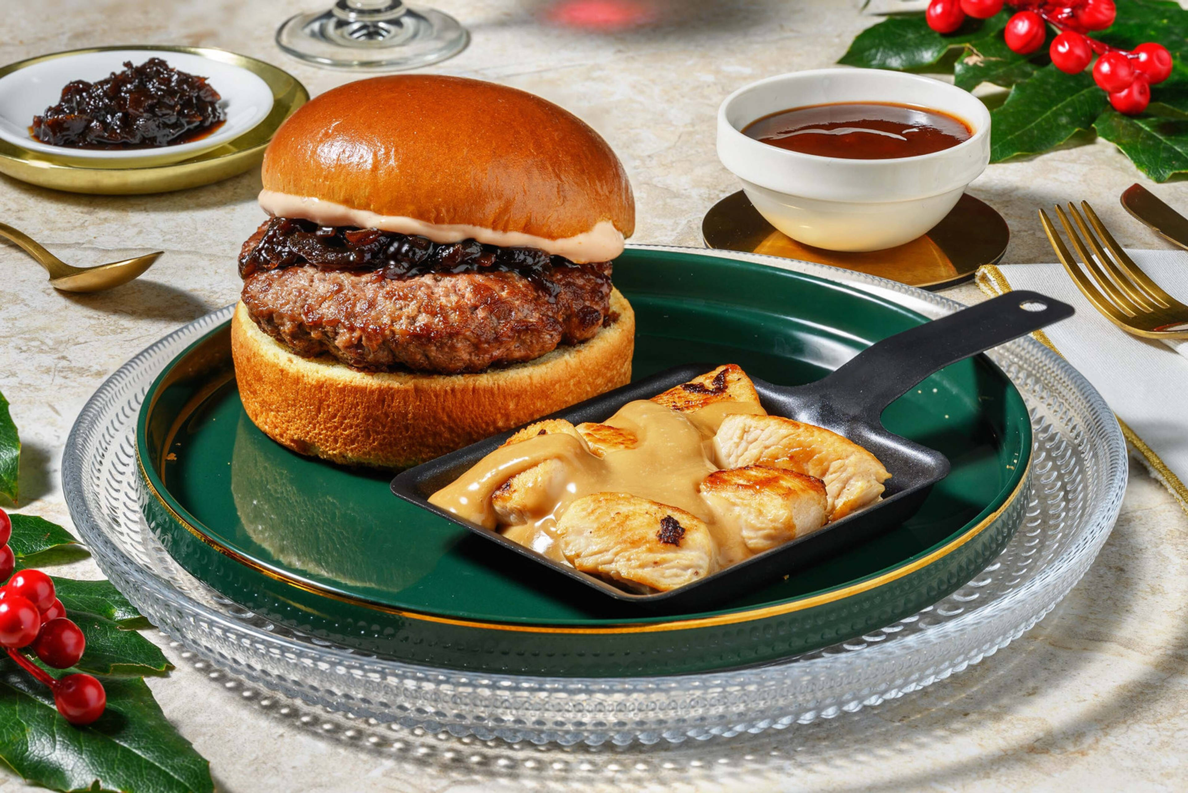 Mini-burgers de veau et poulet saté
