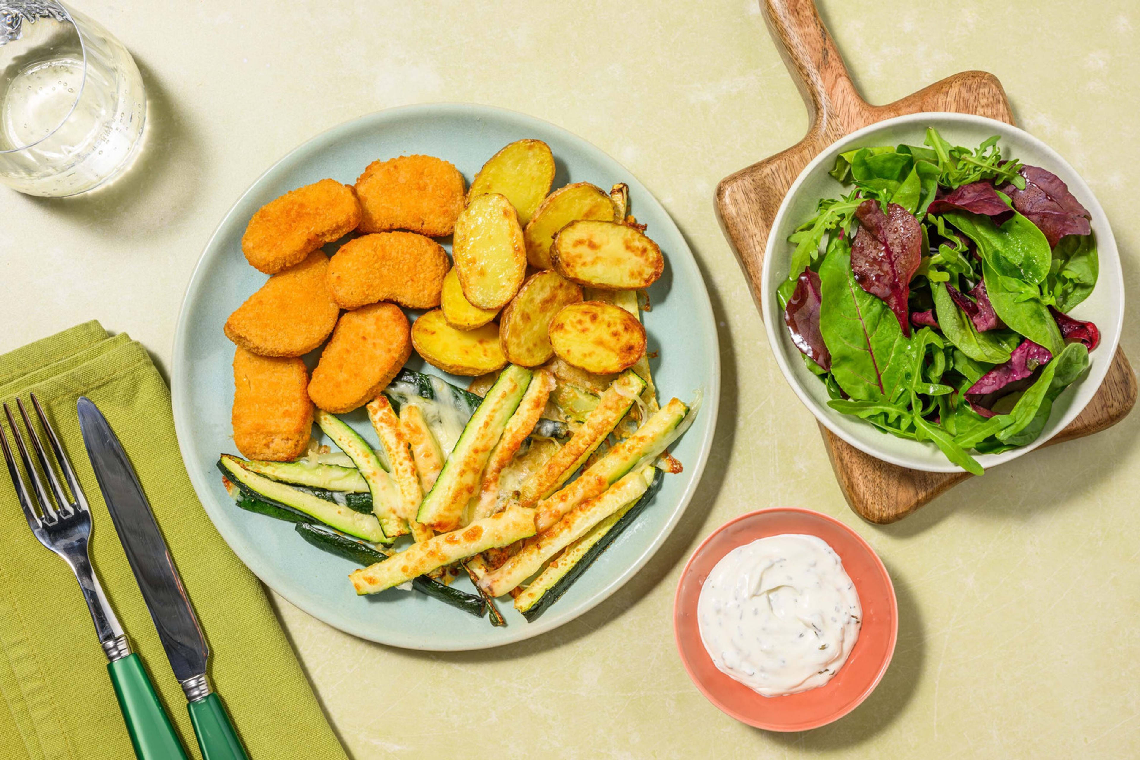 Nugget veg e salsa ranch allo yogurt