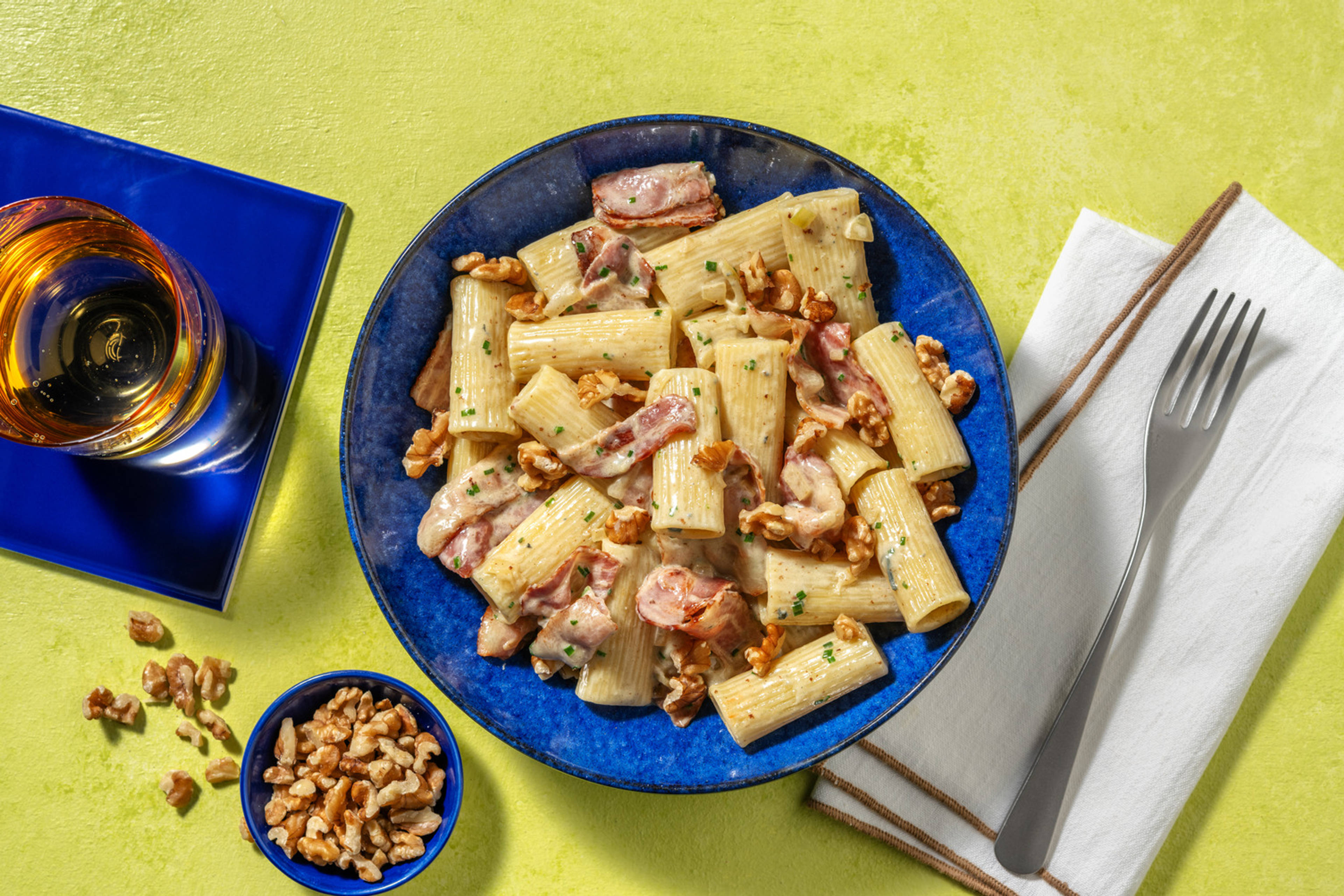 Speedy rigatoni lard fumé & crème de bleu