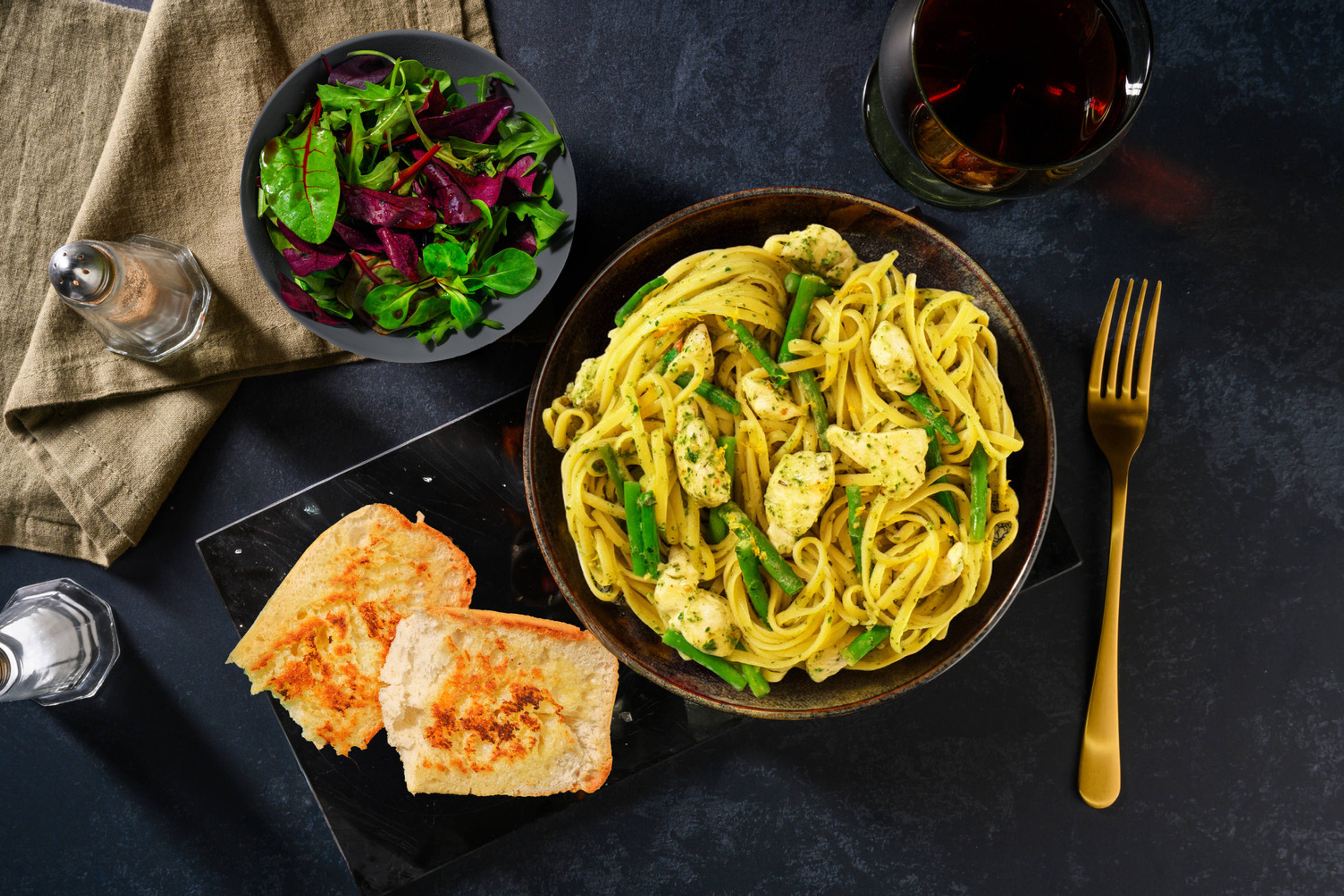 Creamy Pesto Chicken & Fresh Fettuccine