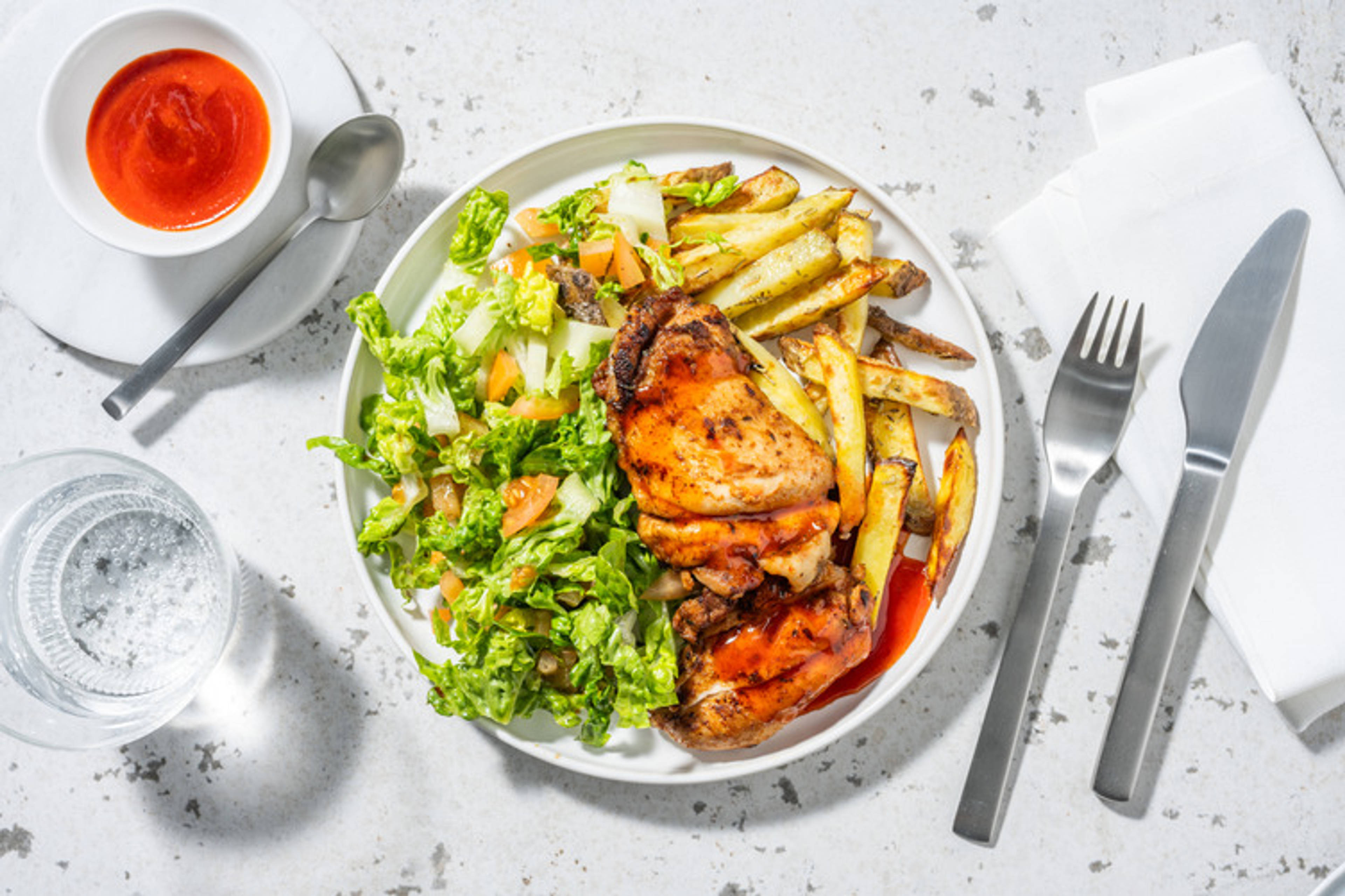 Hot Honey Spiced Chicken Thighs
