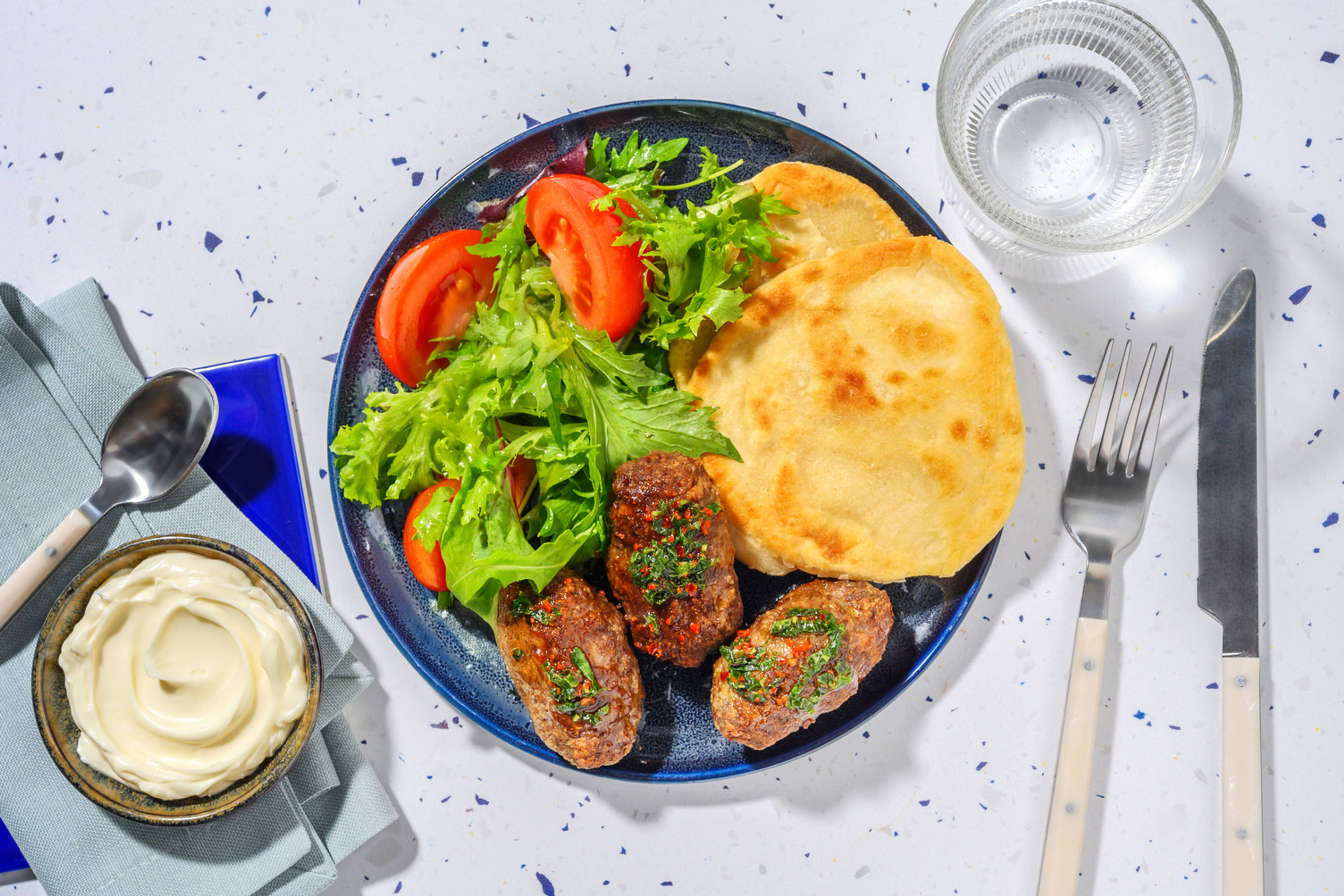 Beef Koftas & DIY Yoghurt Flatbreads
