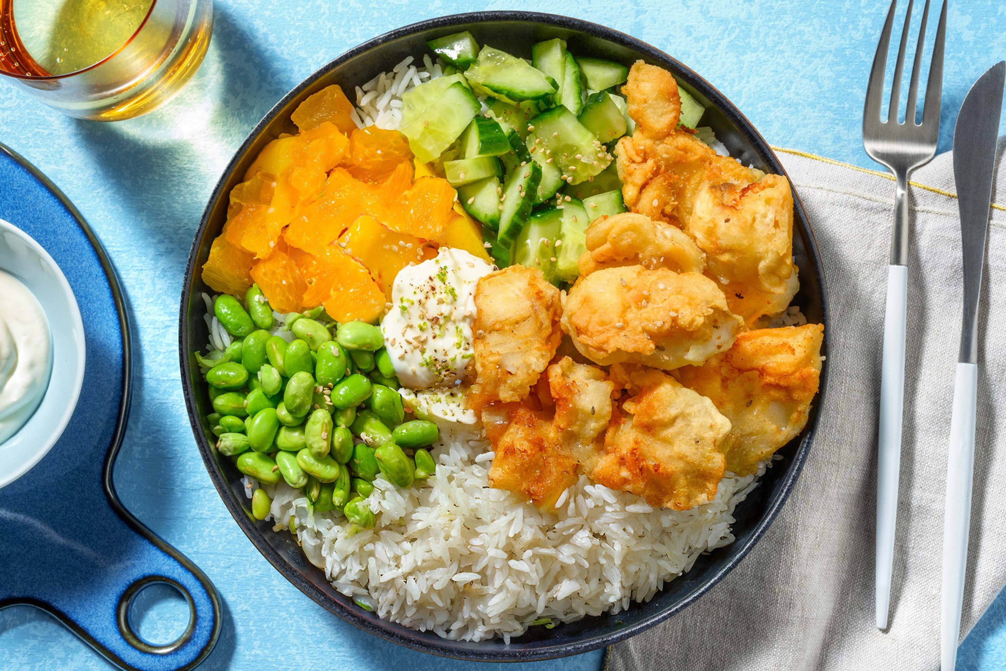 Poké Bowl with Fried Chicken