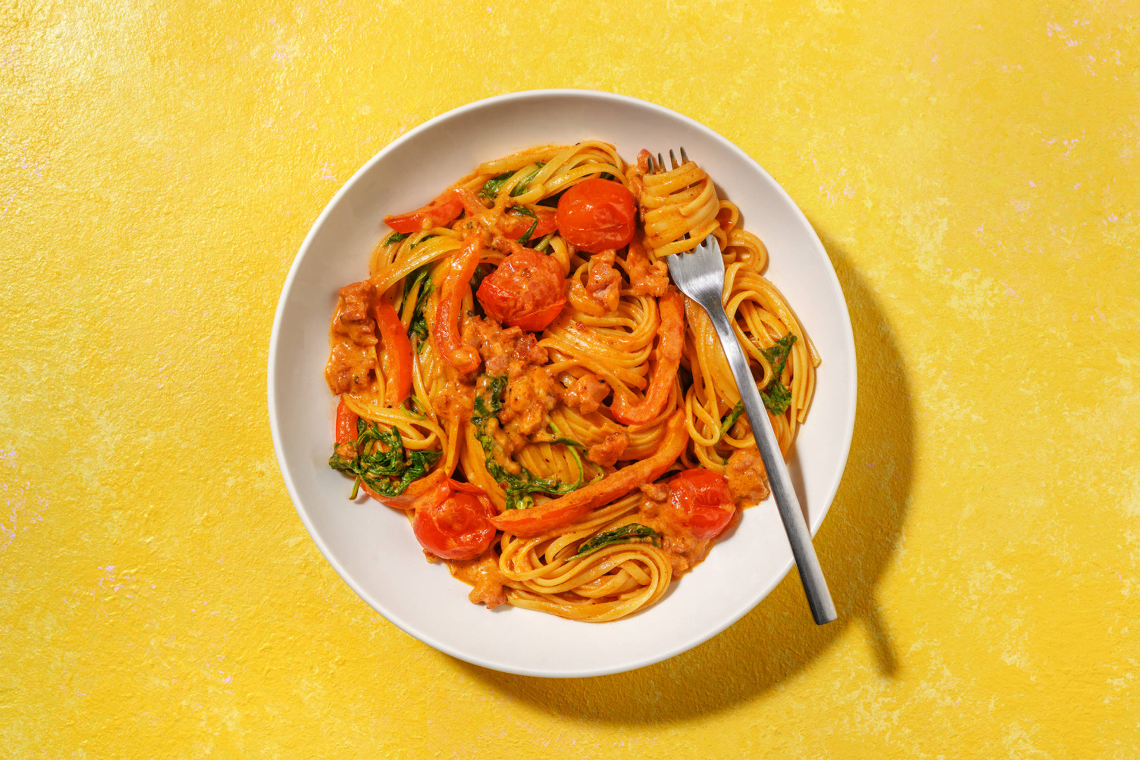 Kremet cajunkrydret baconlinguine