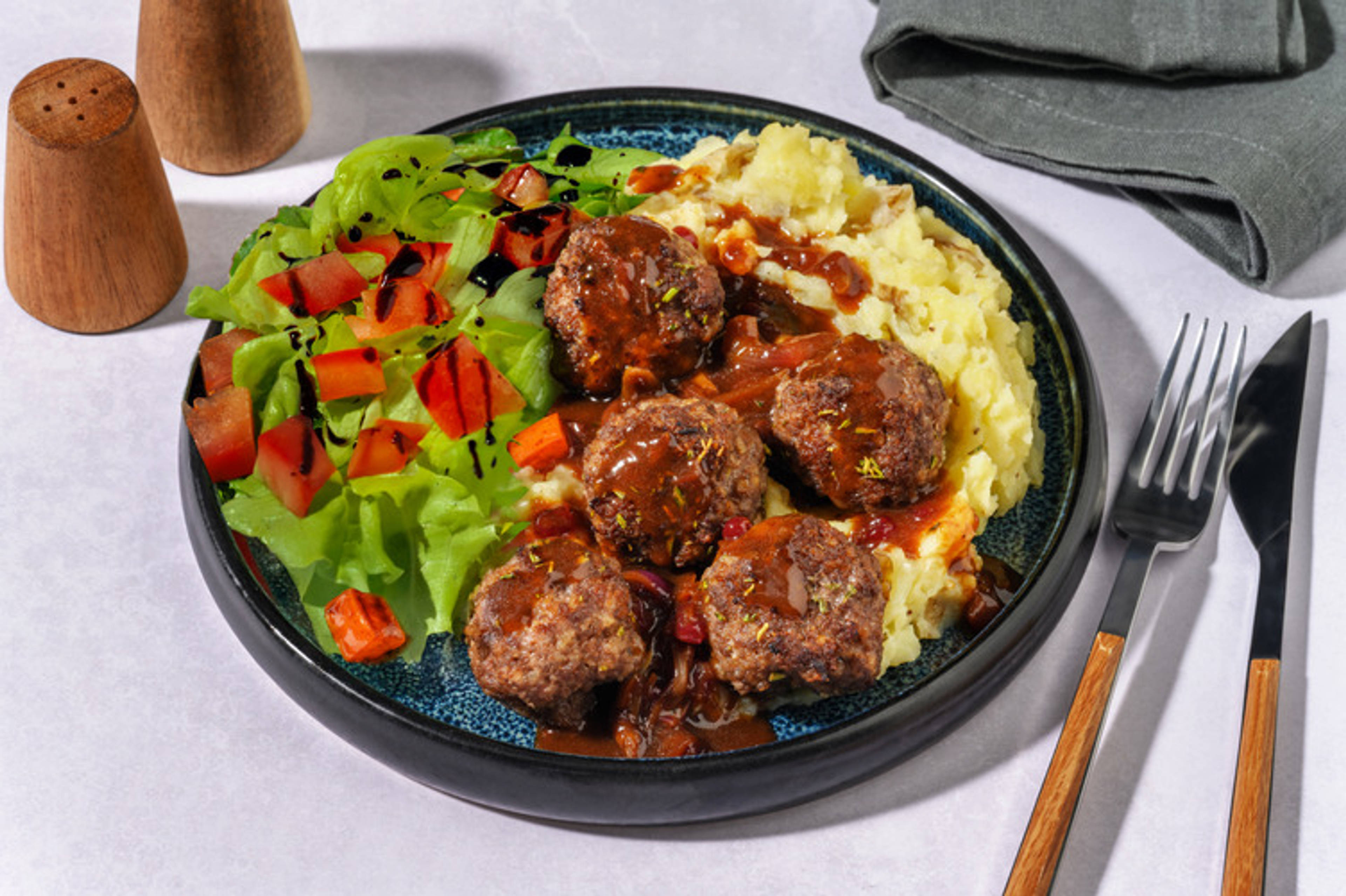 Rosemary Pork Meatballs and Mash