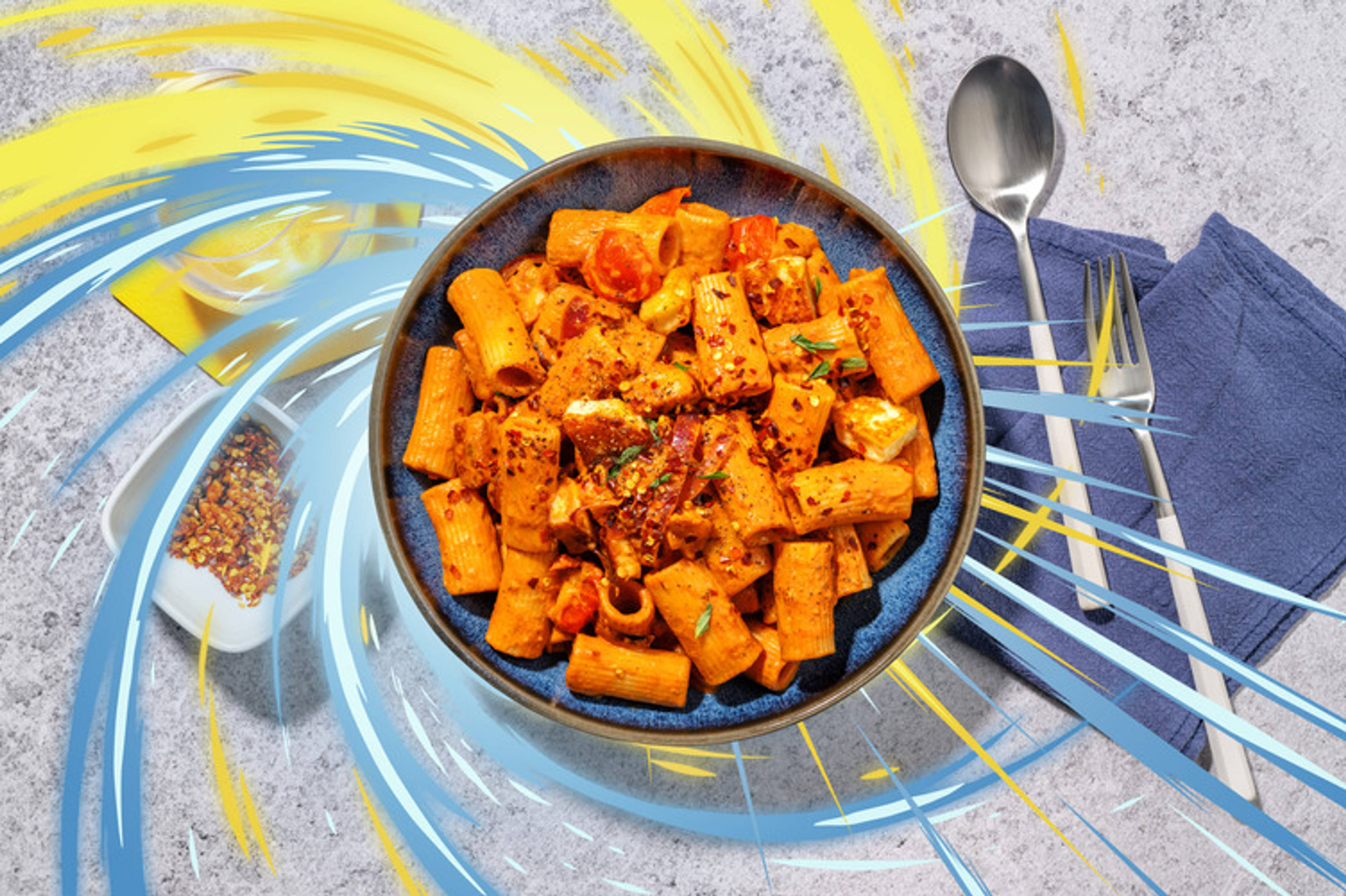 Flammende rigatoni