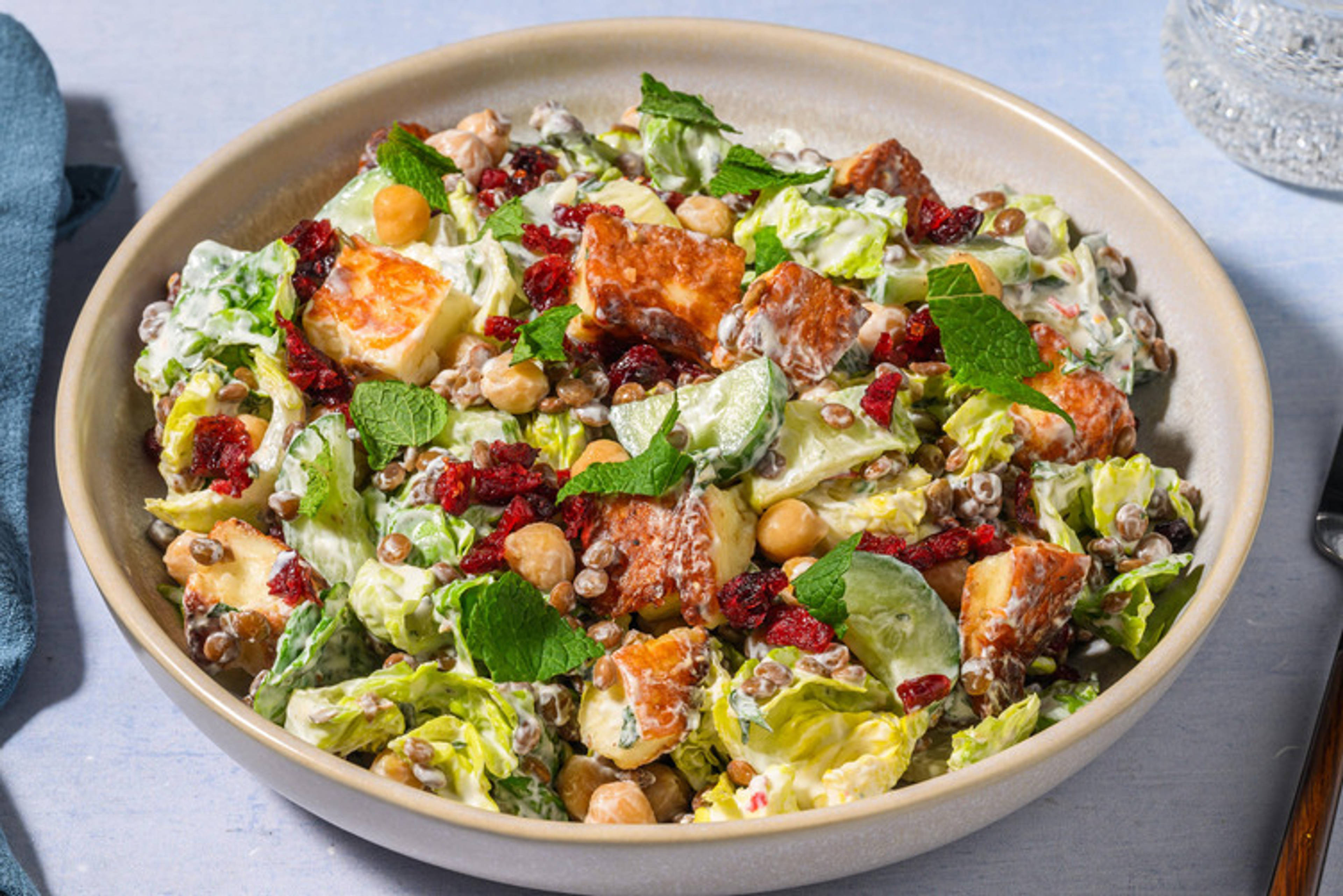 Warmer orientalischer Linsensalat 