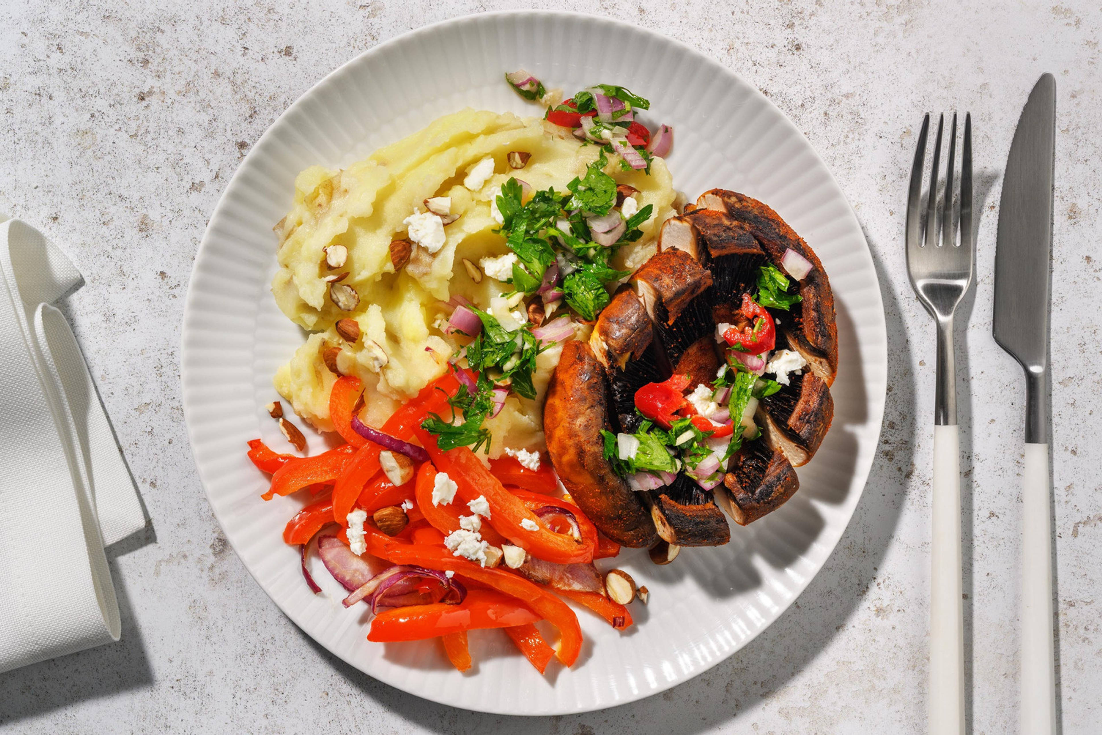 « Steaks » de portobello au chimichurri et fromage à la grecque