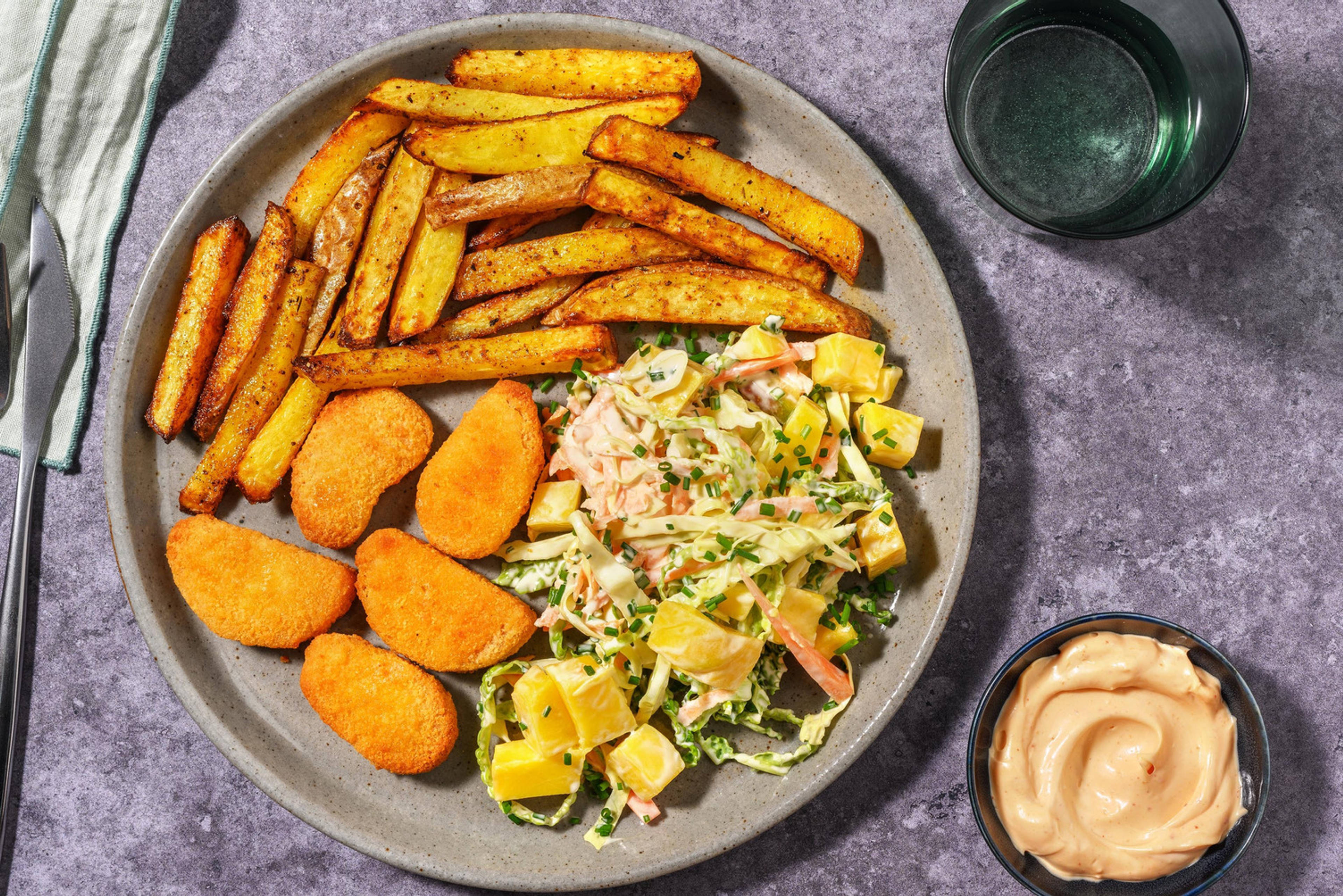 Gylne veganske nuggets