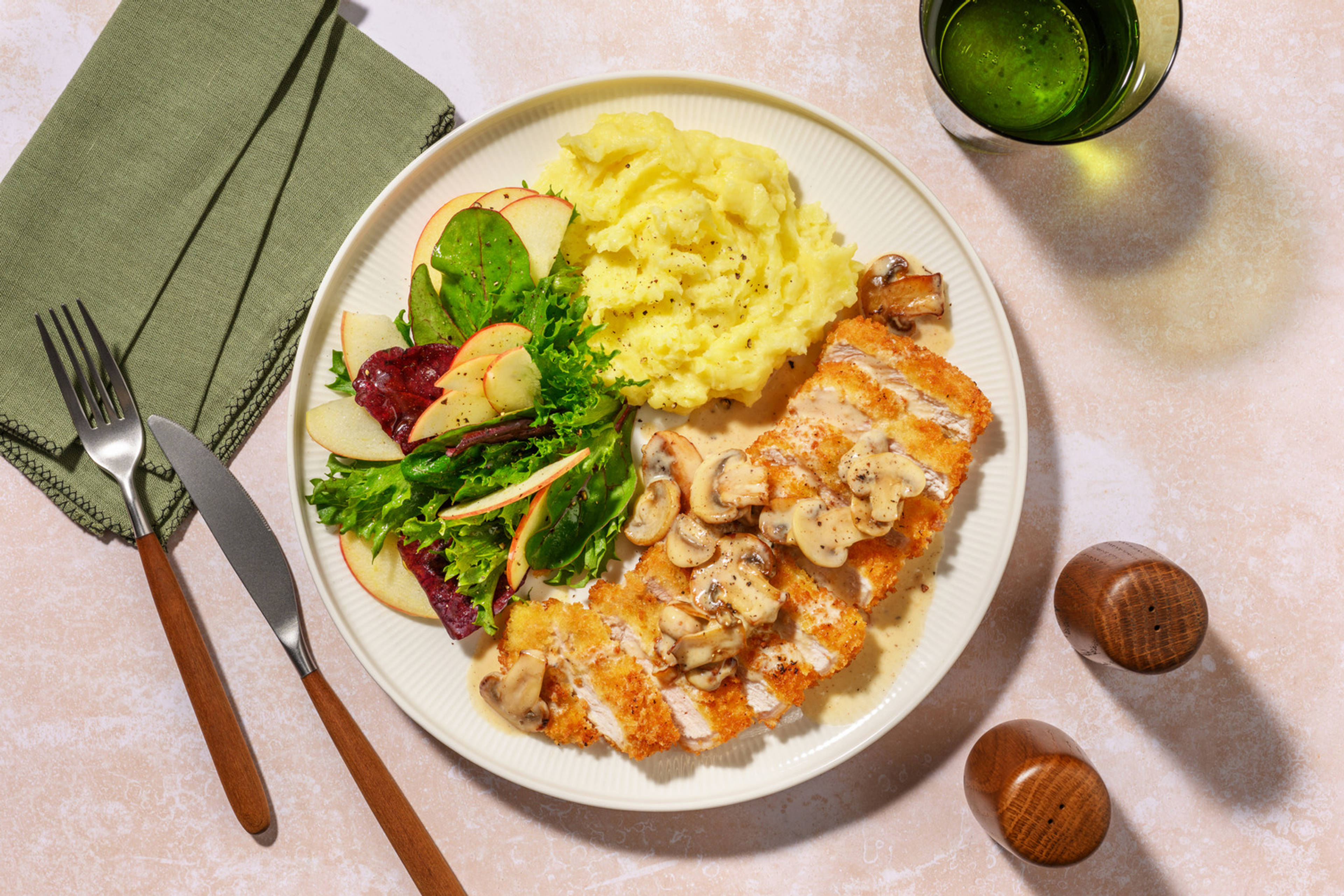 Pork Jägerschnitzel & Creamy Mushroom Sauce
