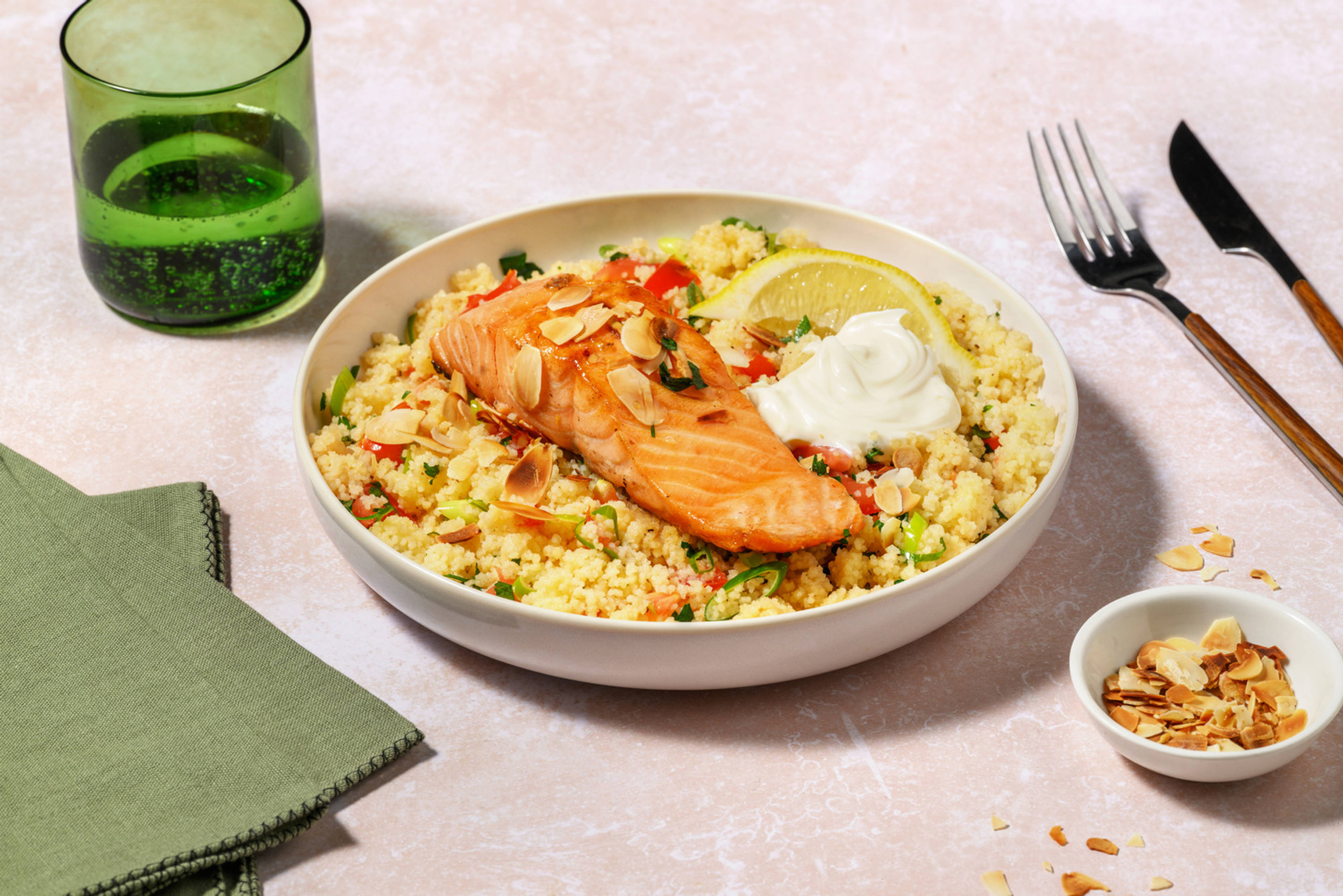 Seared Honey Salmon & Loaded Couscous