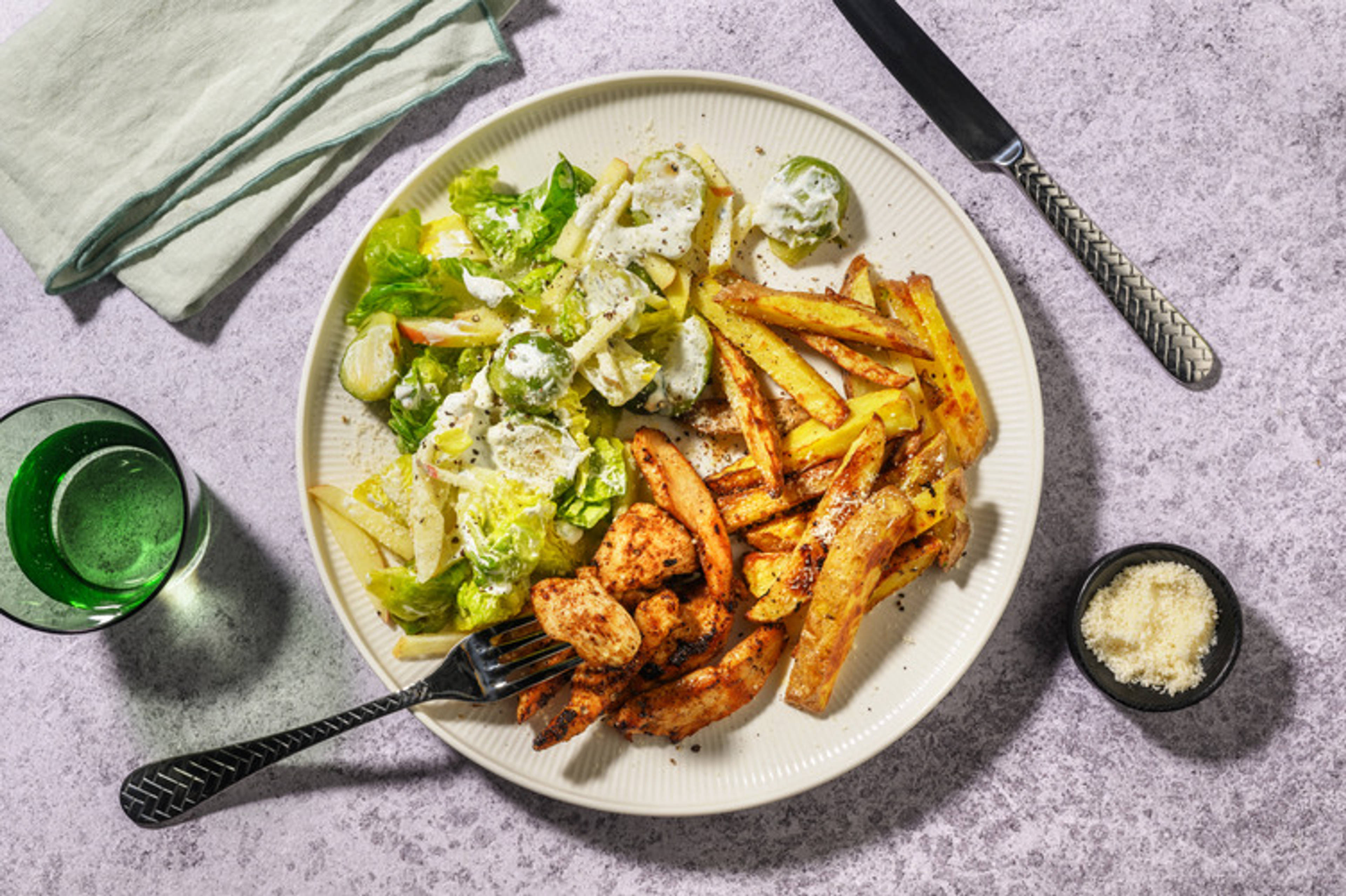 Herby Chicken & Brussels Sprout Caesar Salad
