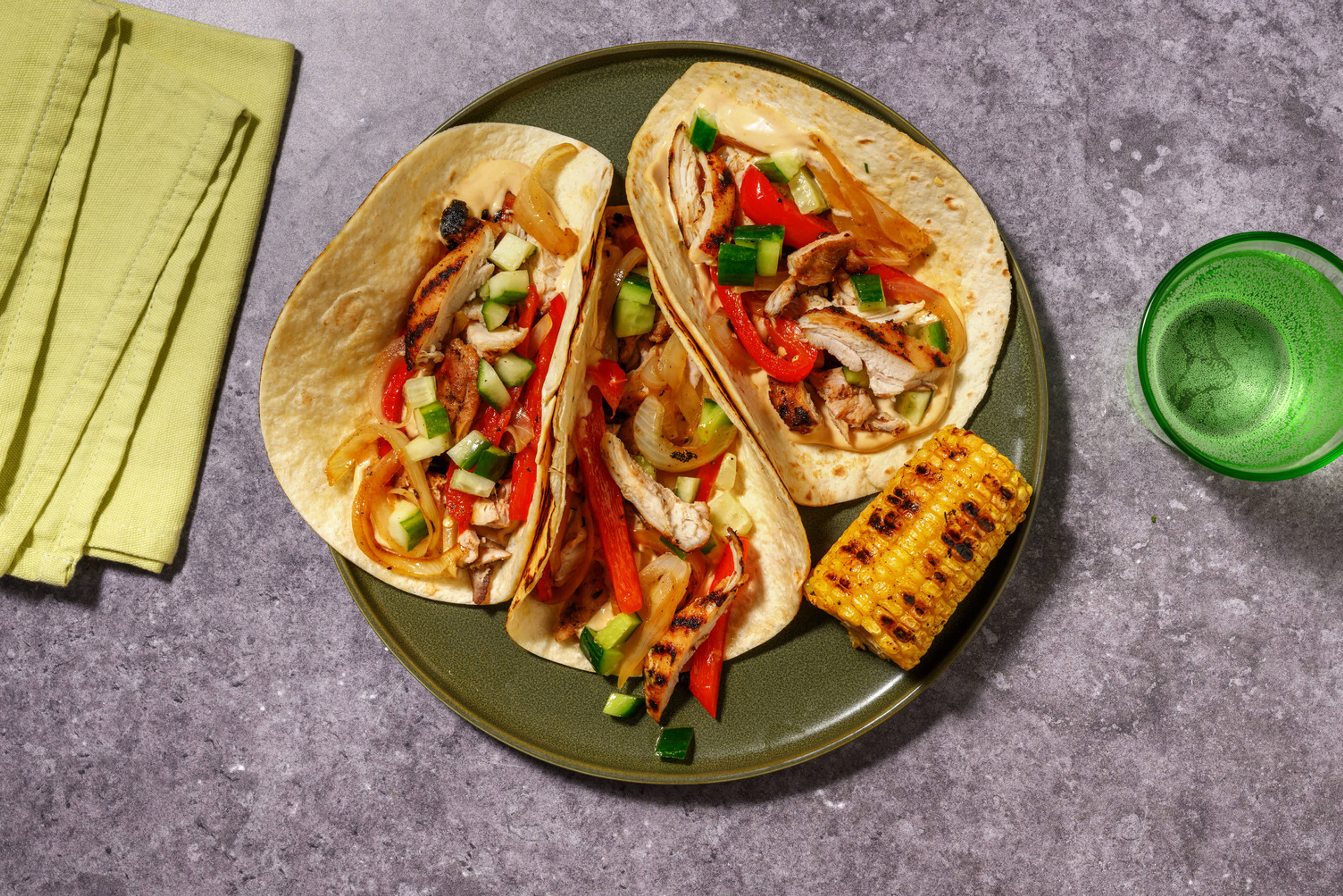 Picante Grilled Chicken Fajita Tacos