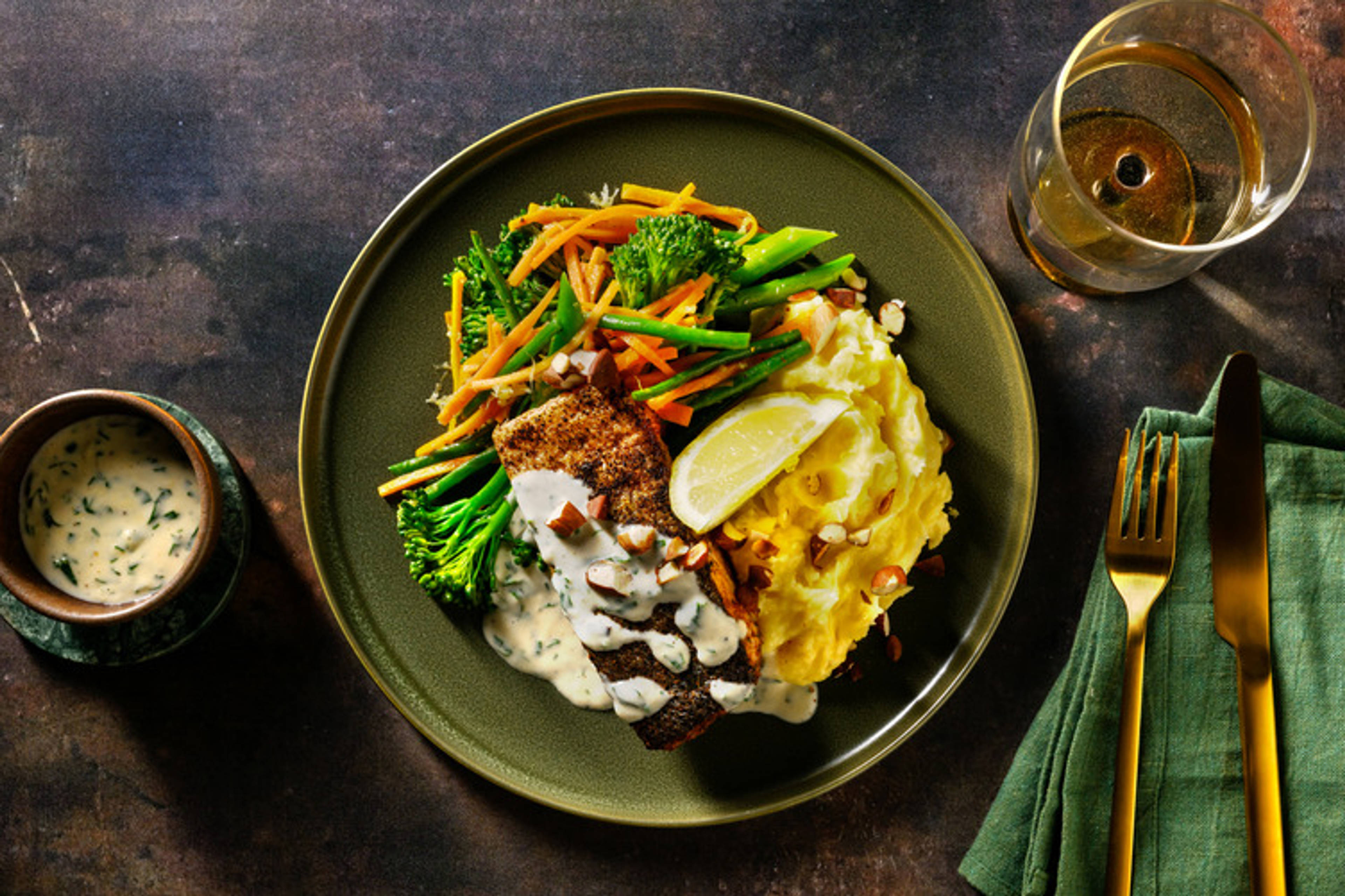 Spiced Salmon & Parmesan Mash