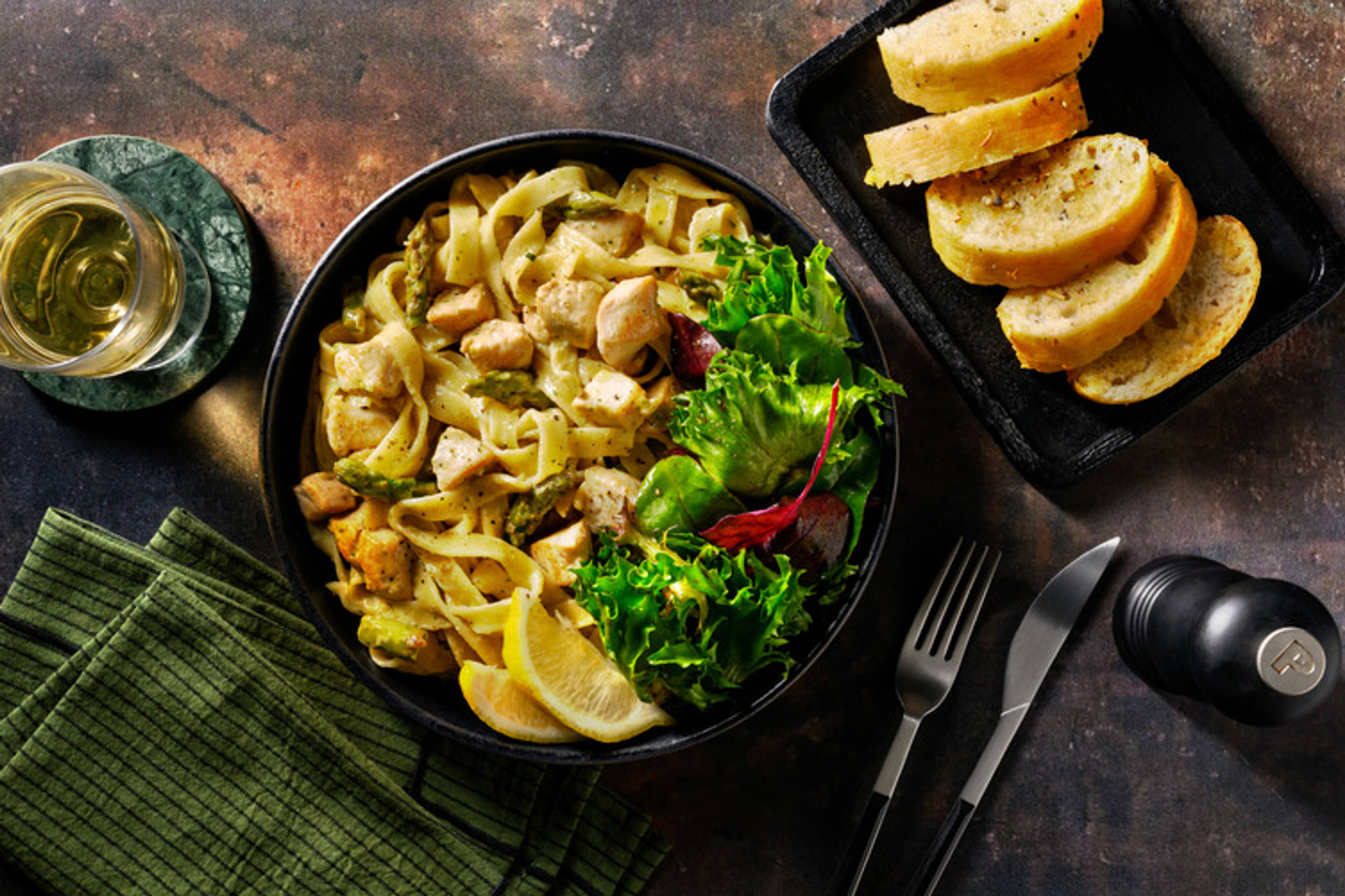 Creamy Pesto Chicken & Fresh Fettuccine