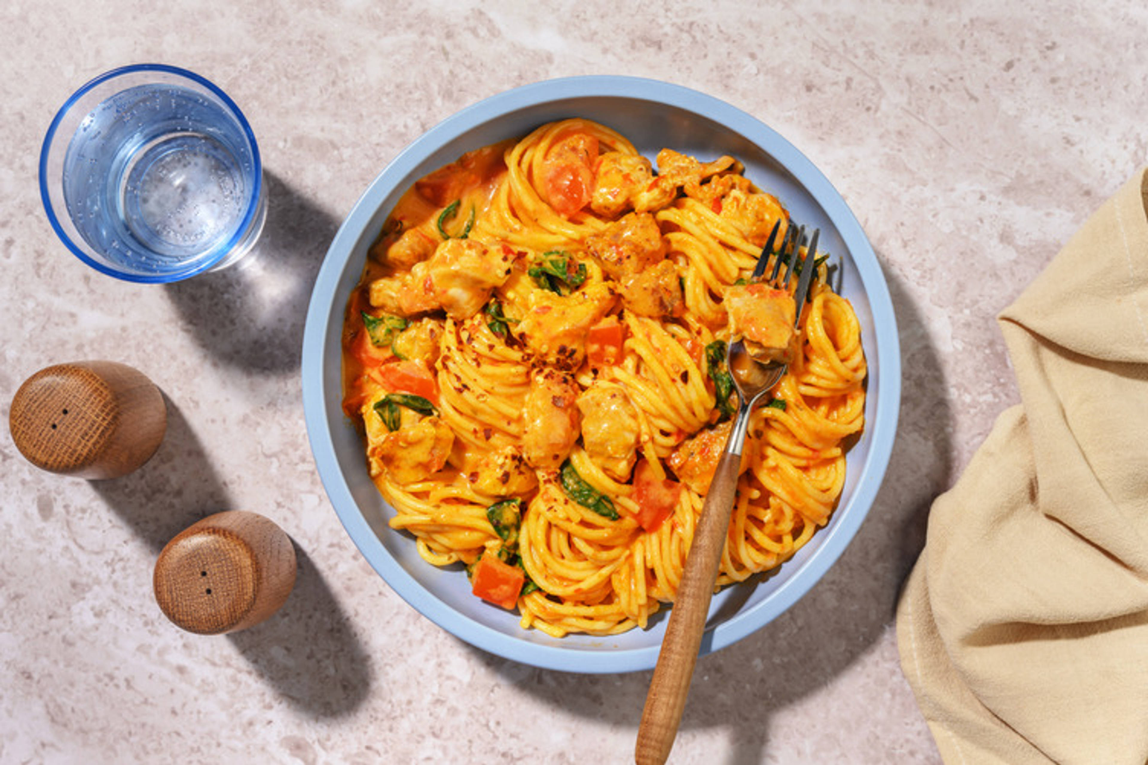 Pre-Marinated Chicken & Creamy Spaghetti
