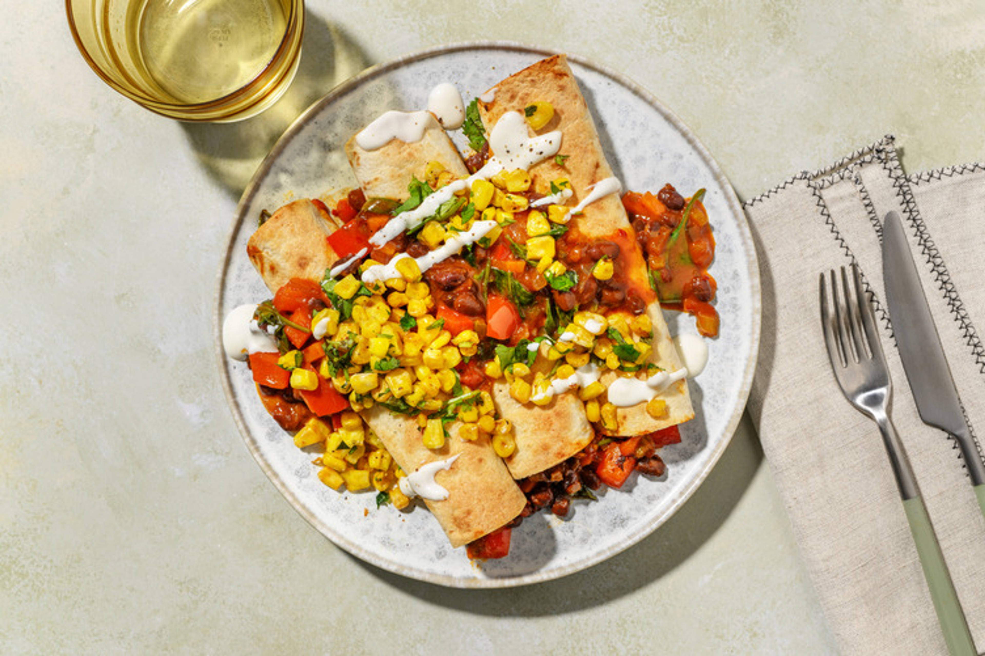Mexican-Spiced Black Bean & Veg Taquitos