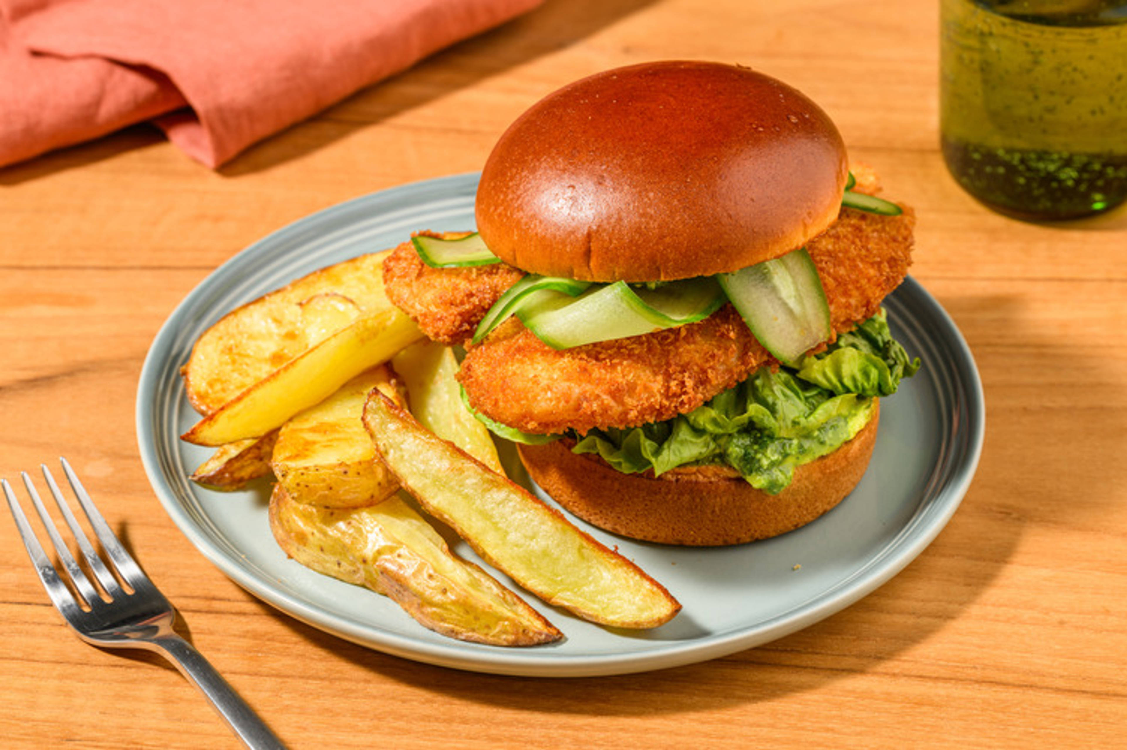 Fish Shop Crumbed Basa Burger