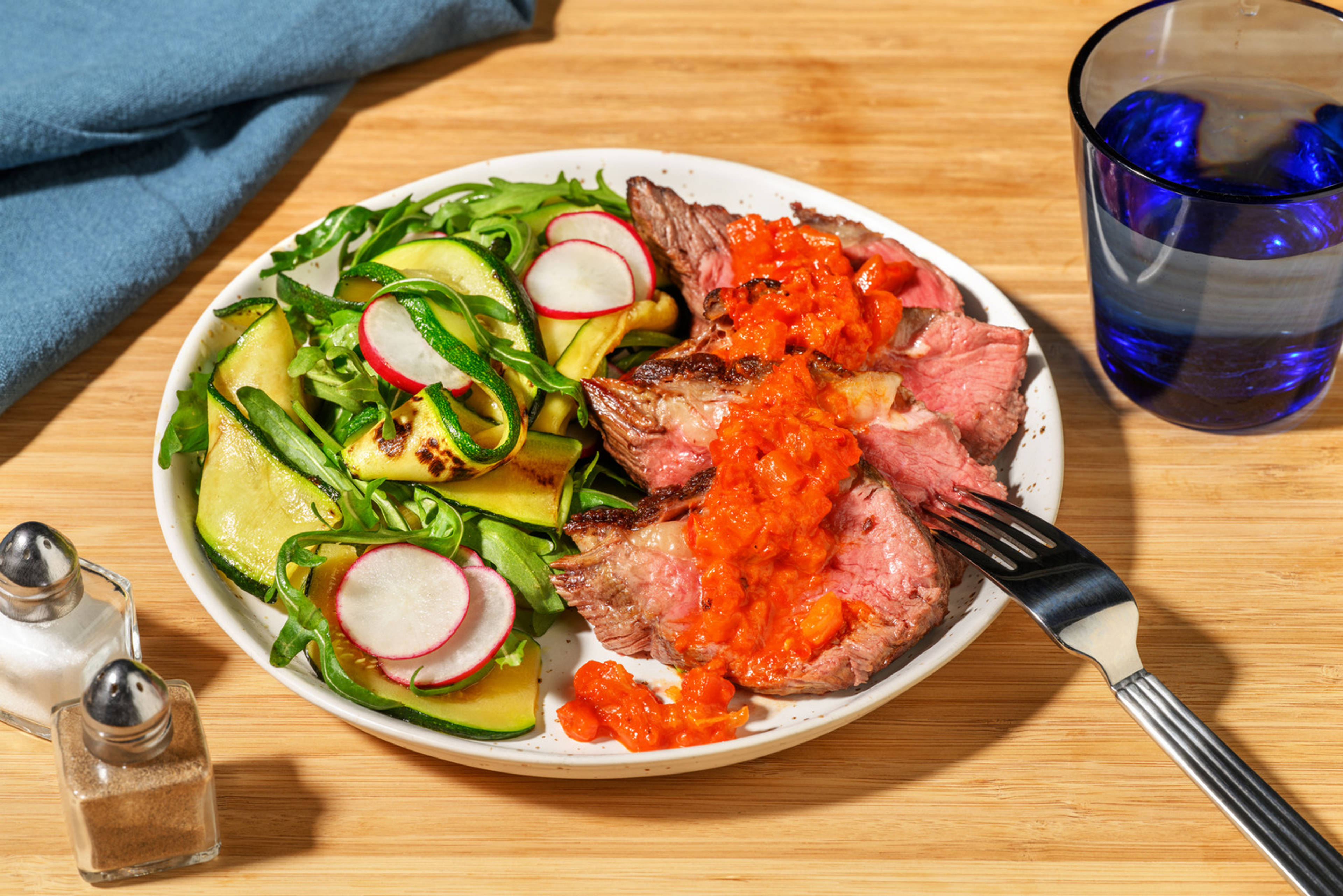 Venison Steak & Chargrilled Capsicum Relish