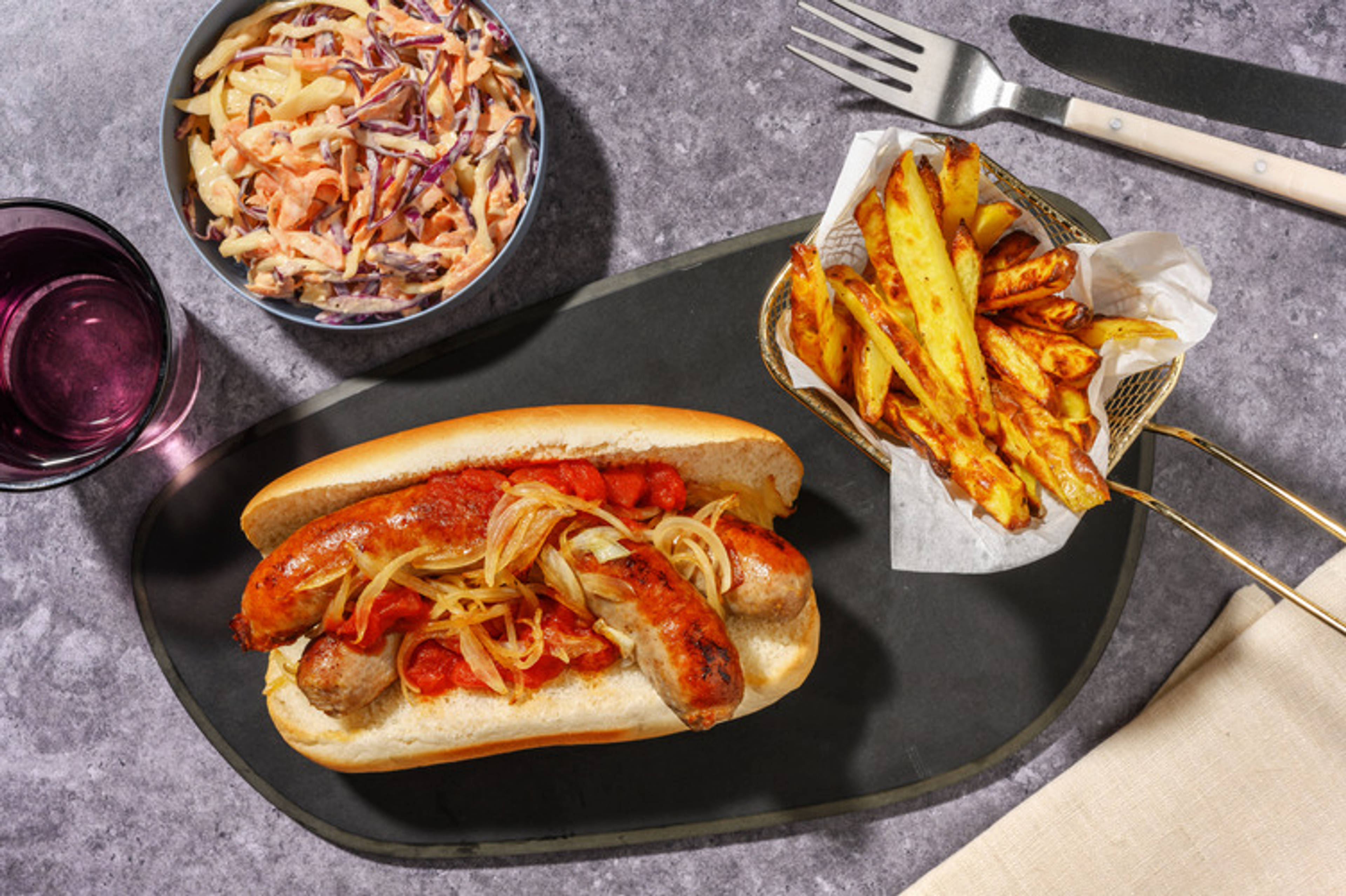 Pork Sausage Sizzle & Creamy Slaw