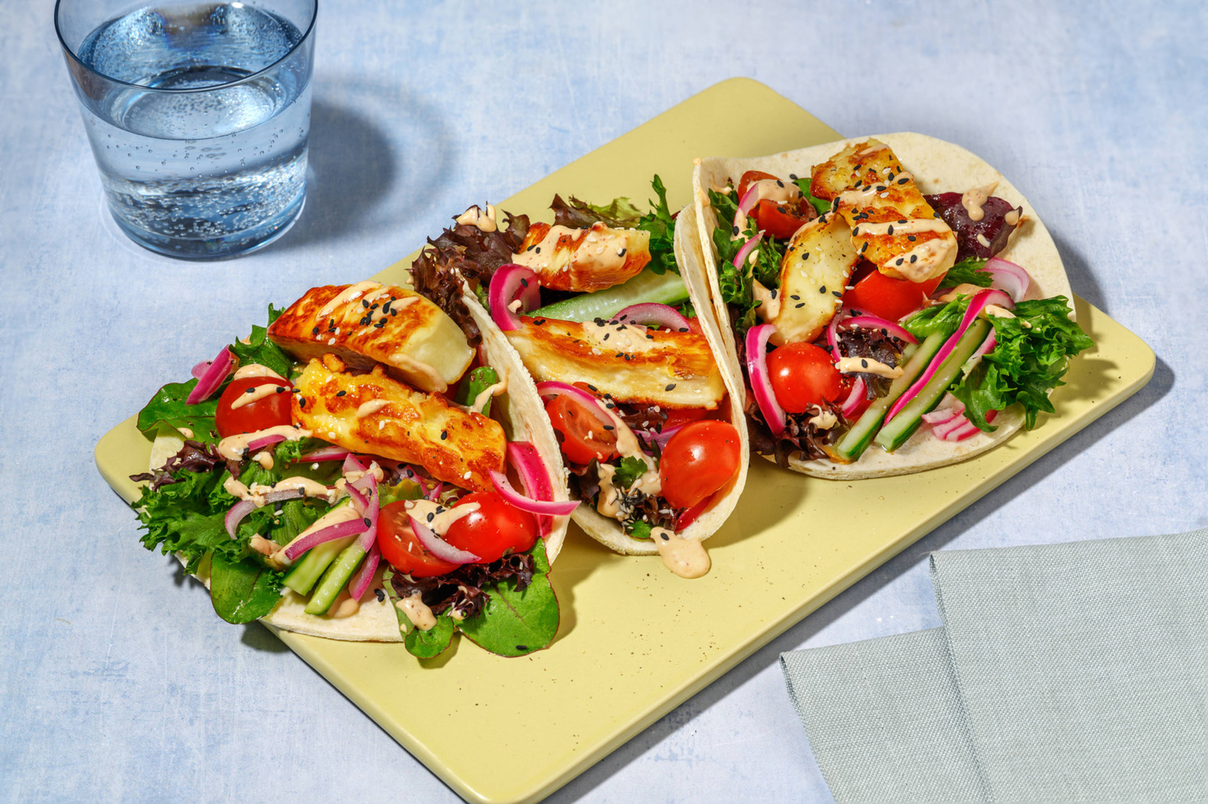 Easy Honey Haloumi & Harissa-Aioli Tacos