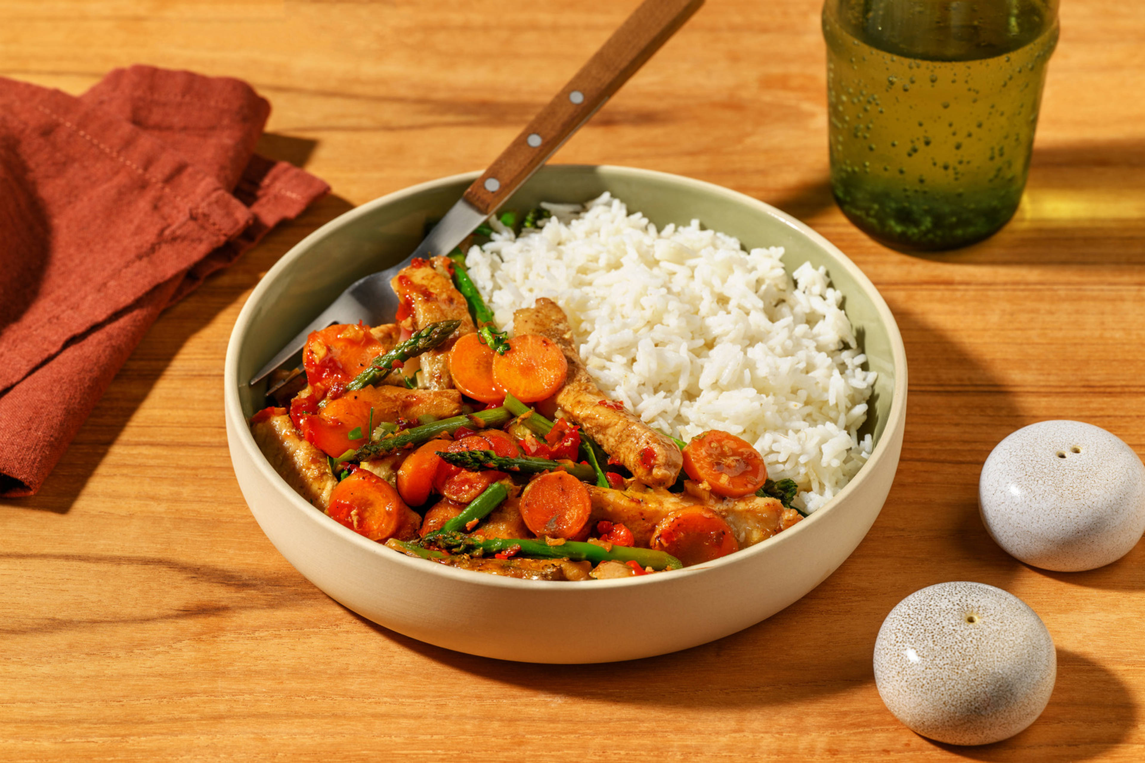 Sweet Soy Pork & Ginger-Coconut Rice