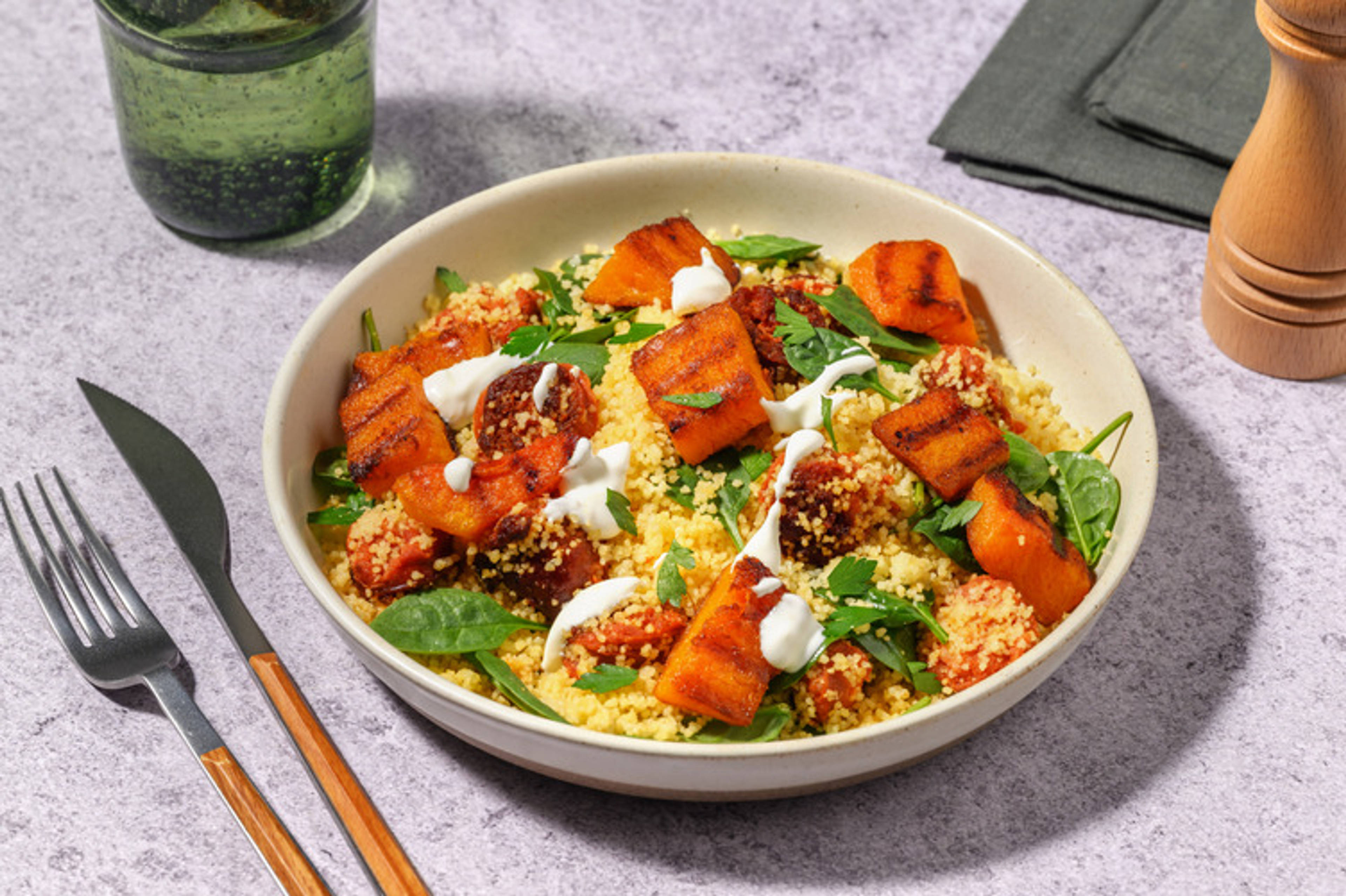 Chargrilled Pumpkin & Chorizo Couscous