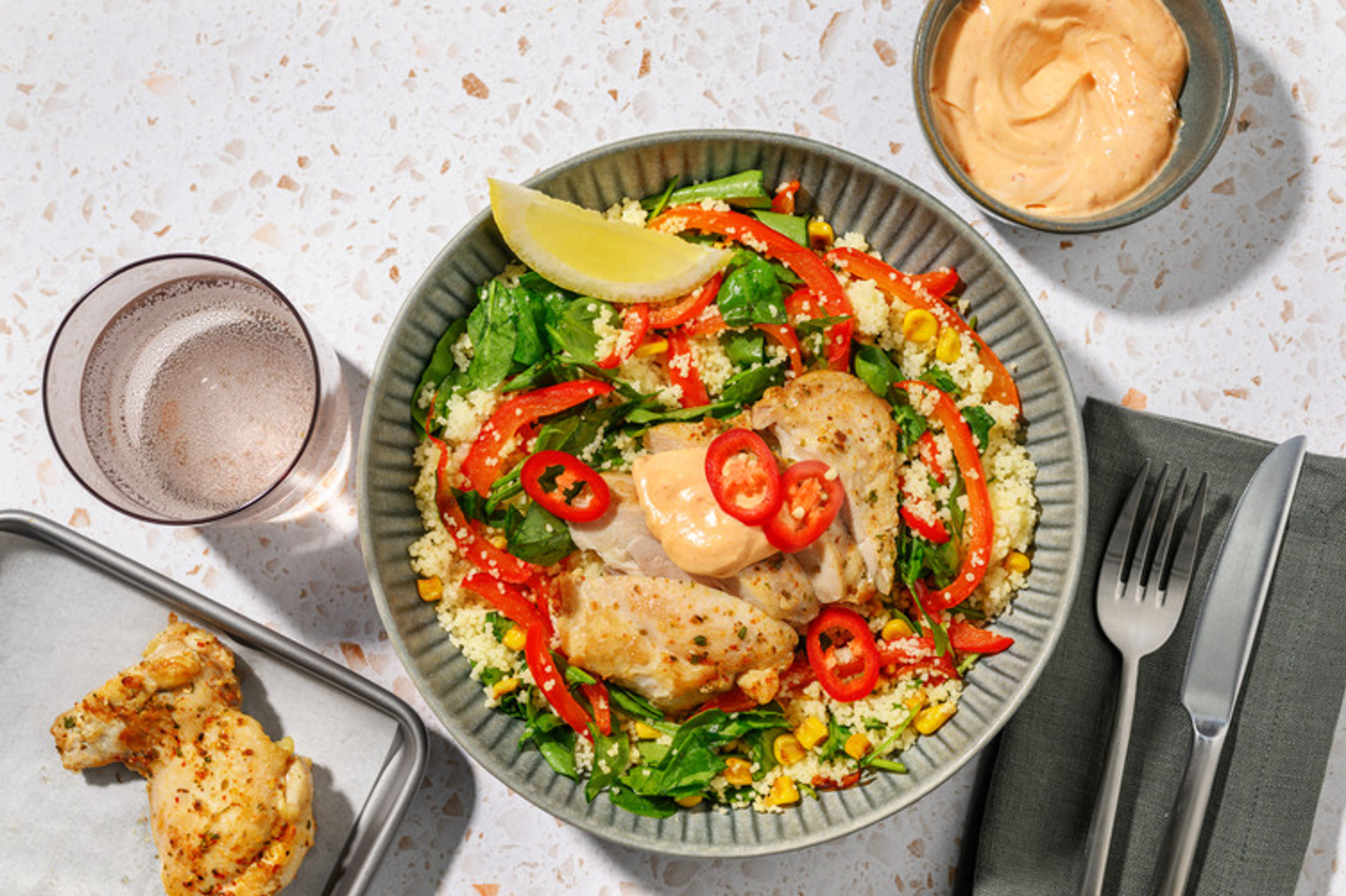 Caribbean Chicken & Veggie Couscous
