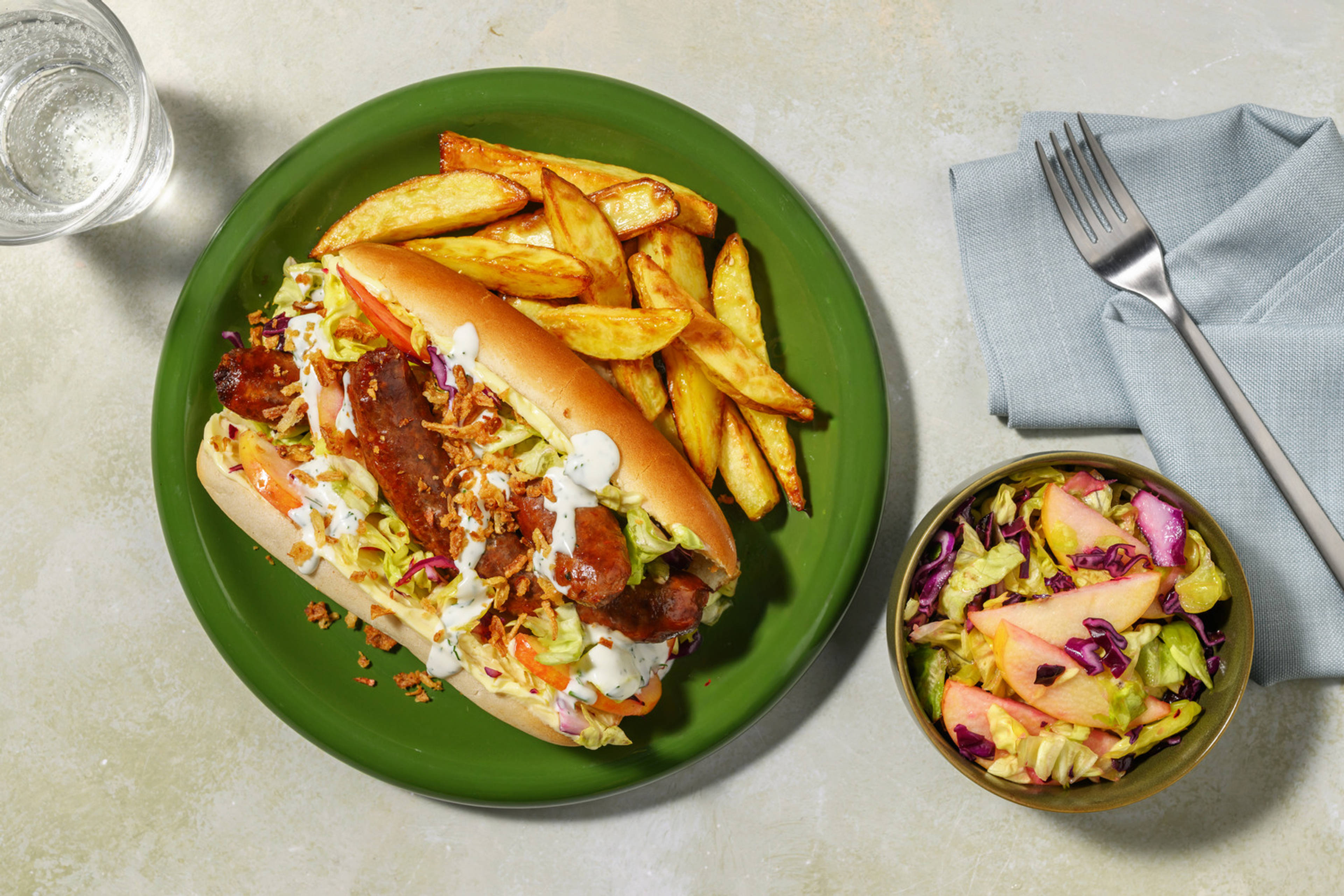 Herby Pork Sausage & Creamy Slaw Hot Dogs