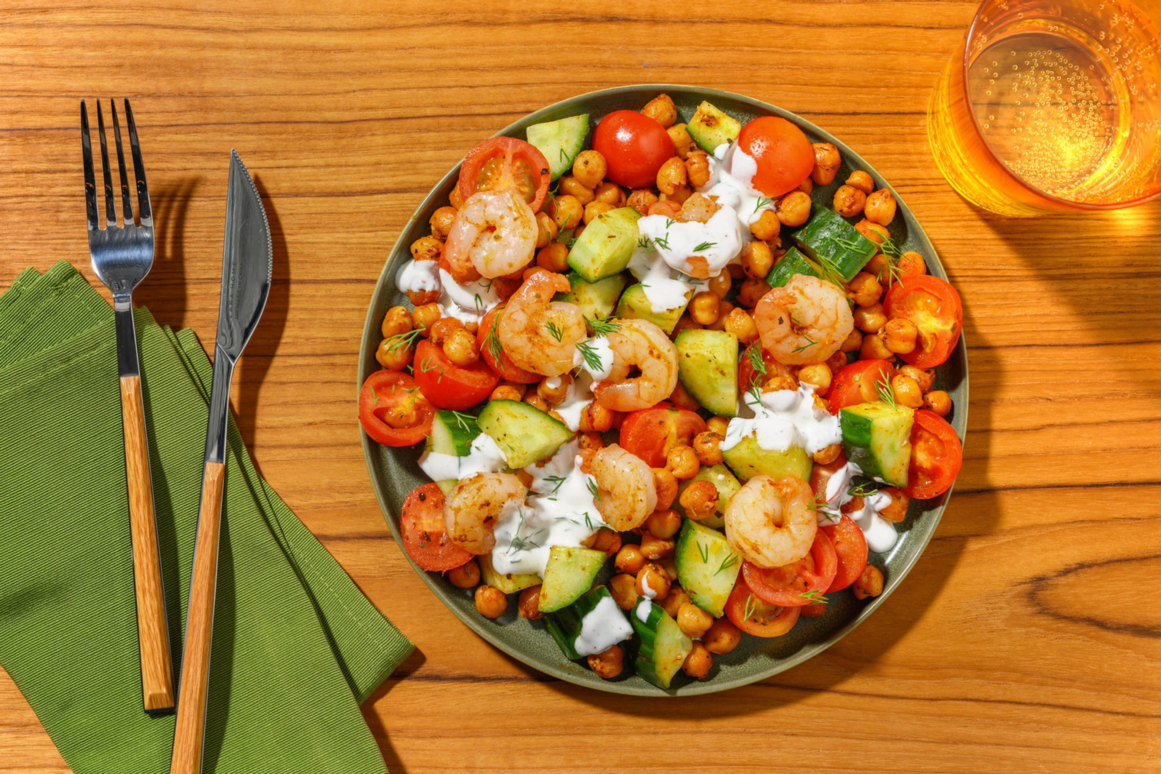Insalata 5 colori alle mazzancolle e ceci