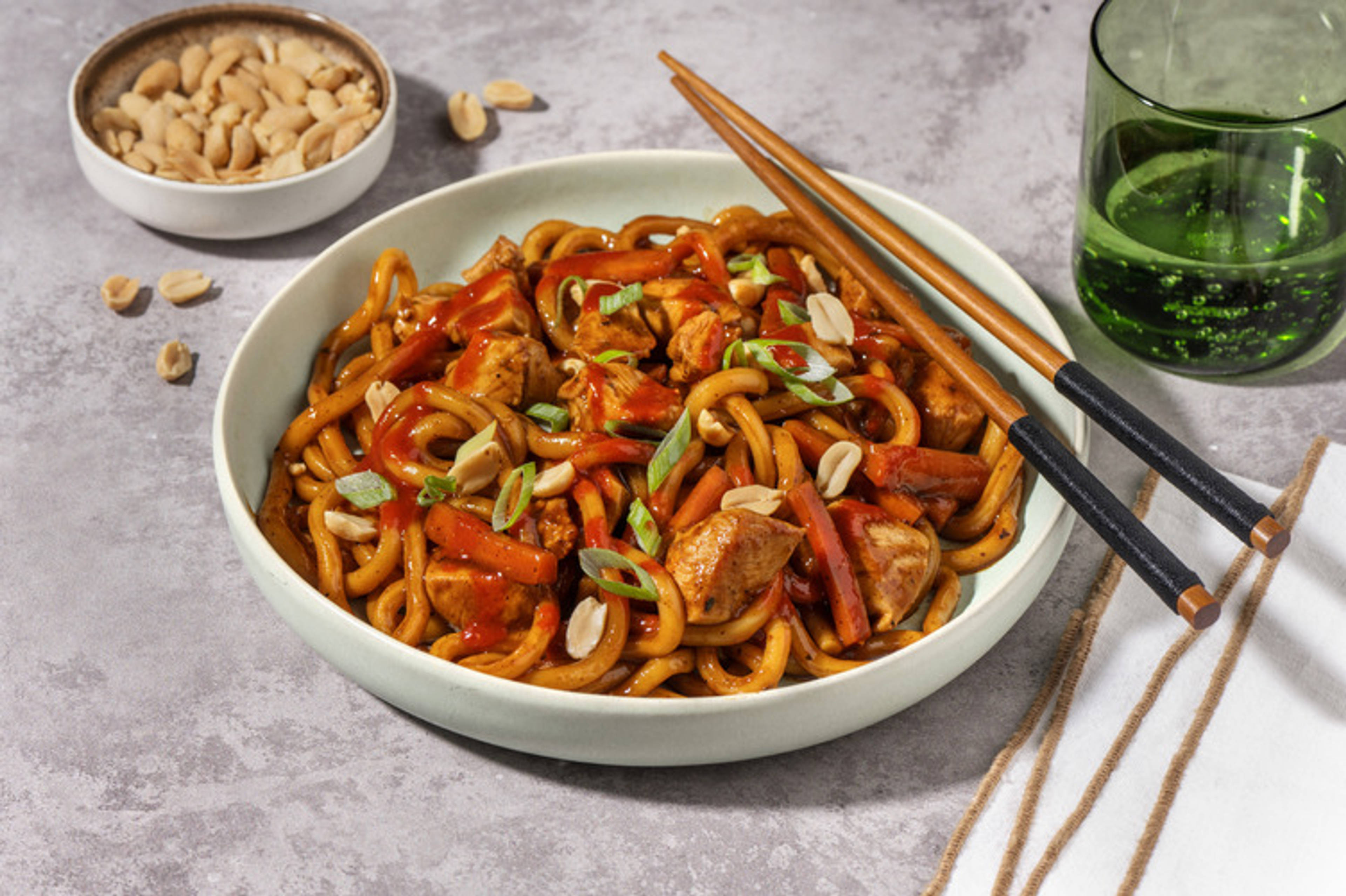 Sesame Chicken and Udon Noodles