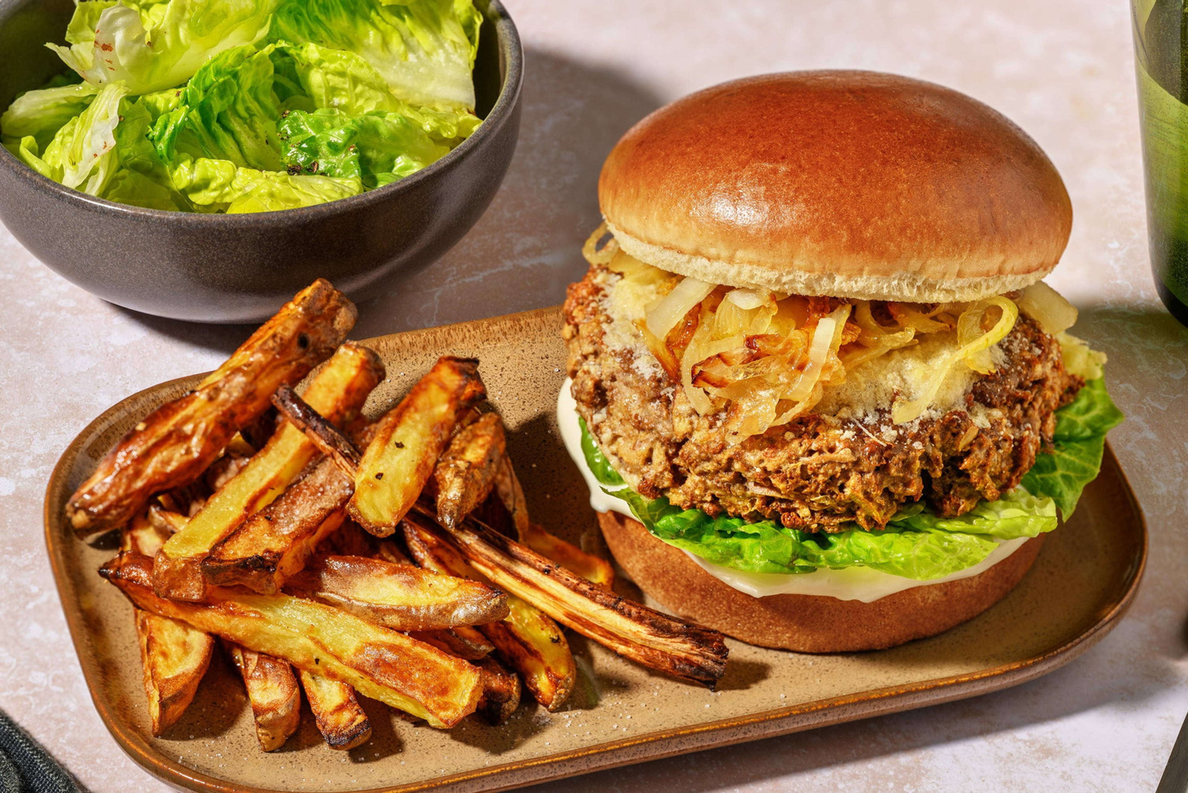 Saftig eple- og vegetardeigburger