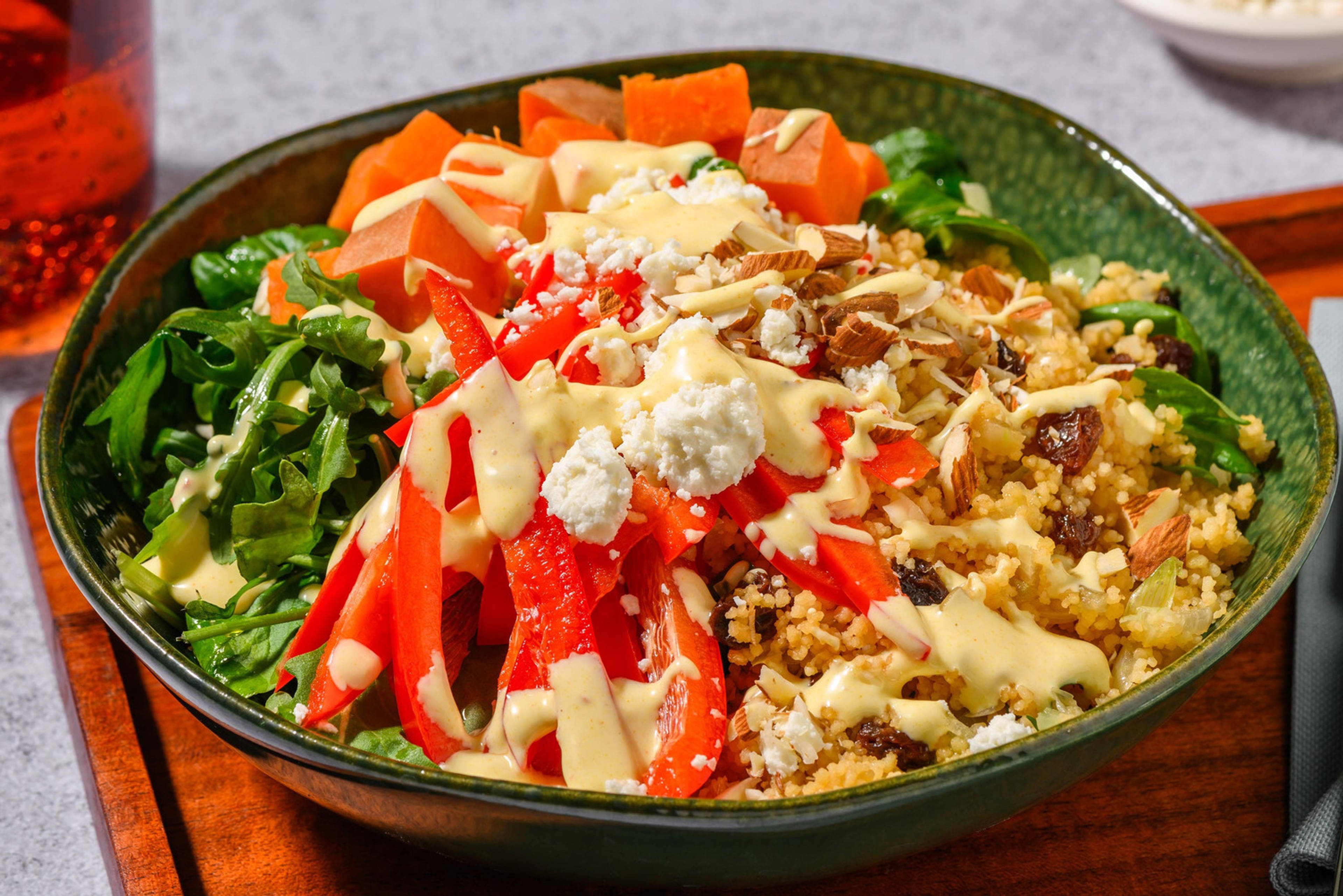 Hearty Couscous Bowl with Greek-Style Cheese