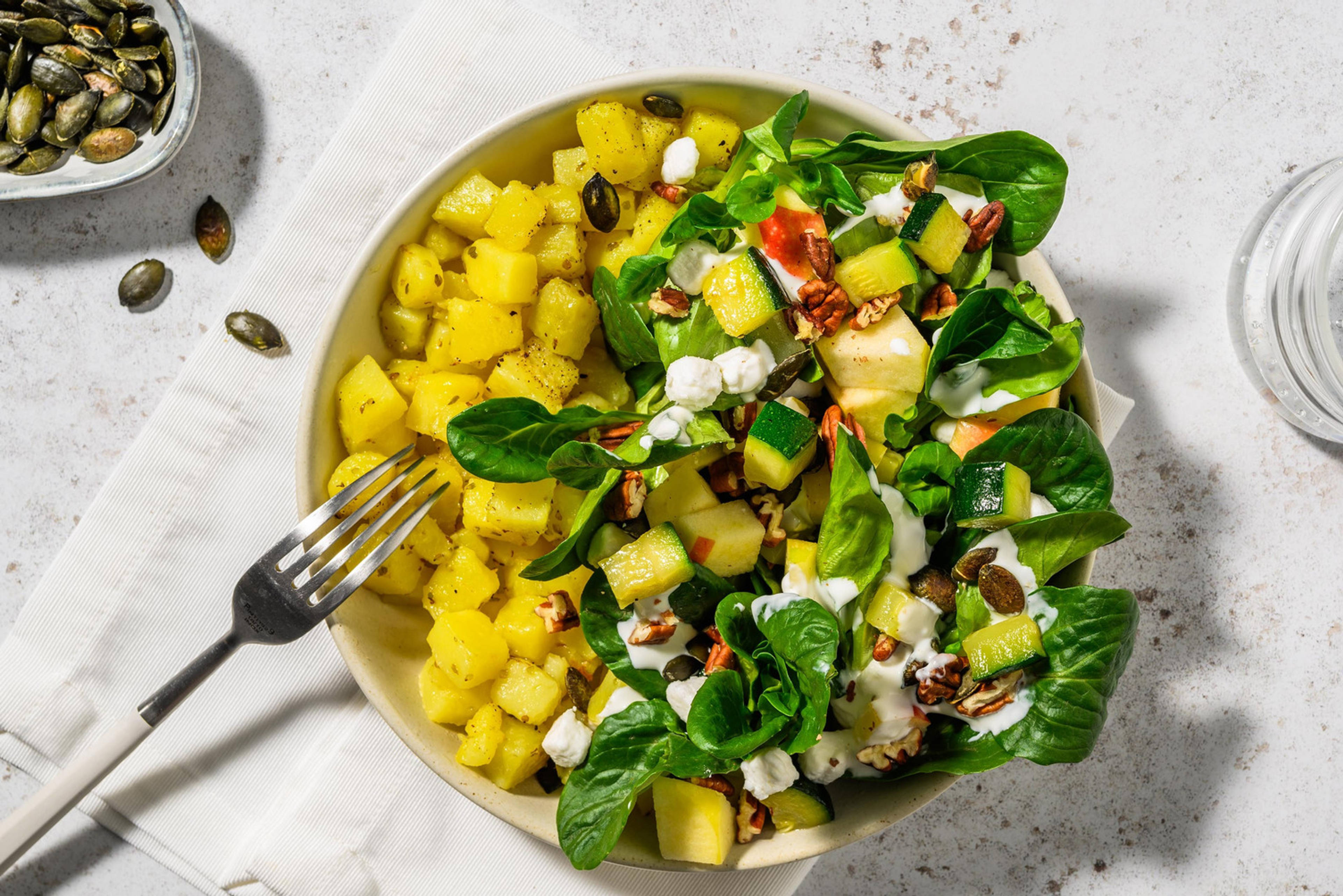 Goat's Cheese Salad with Pecans & Pumpkin Seeds