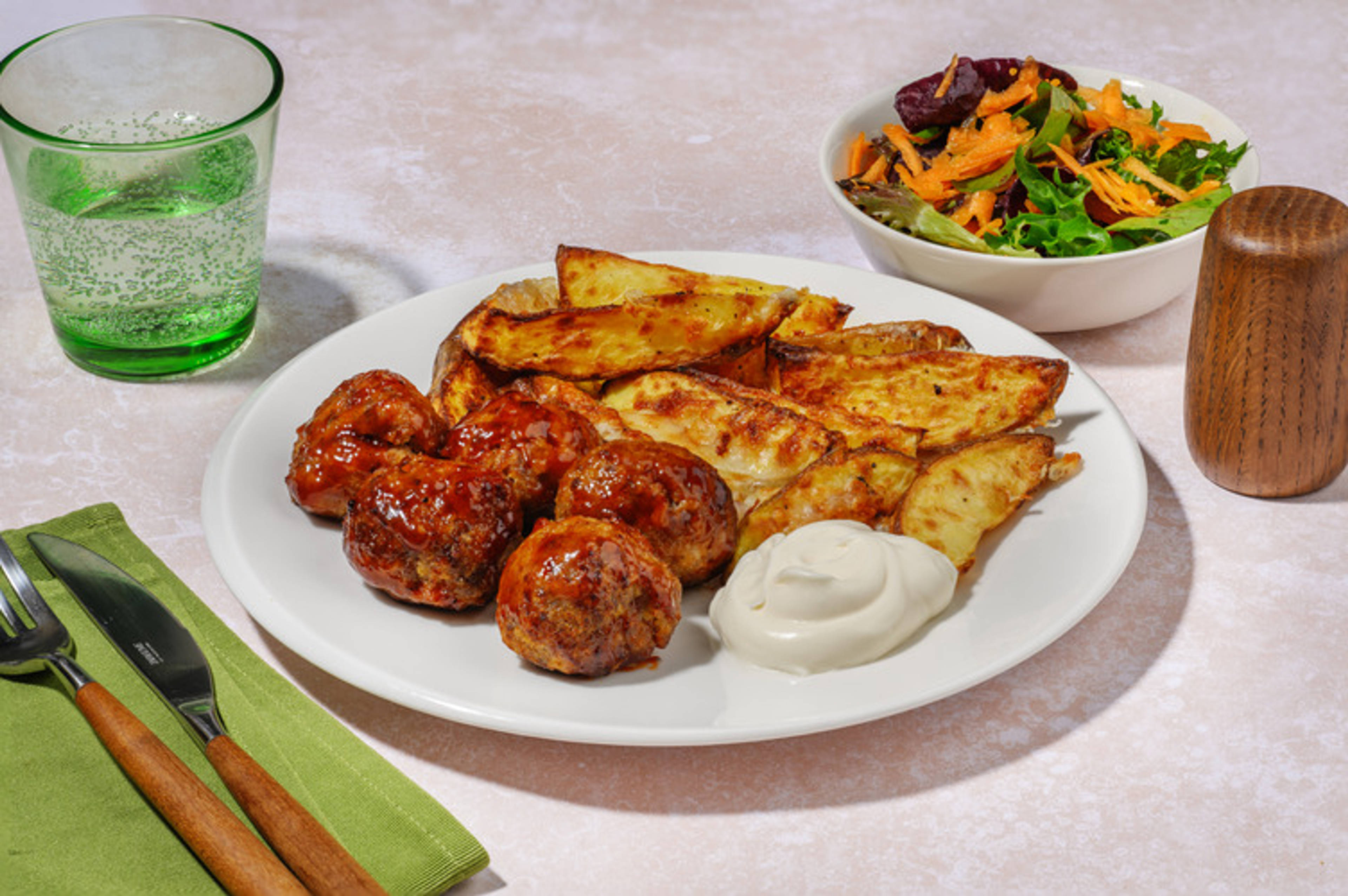 Polpette di carne alla glassa BBQ