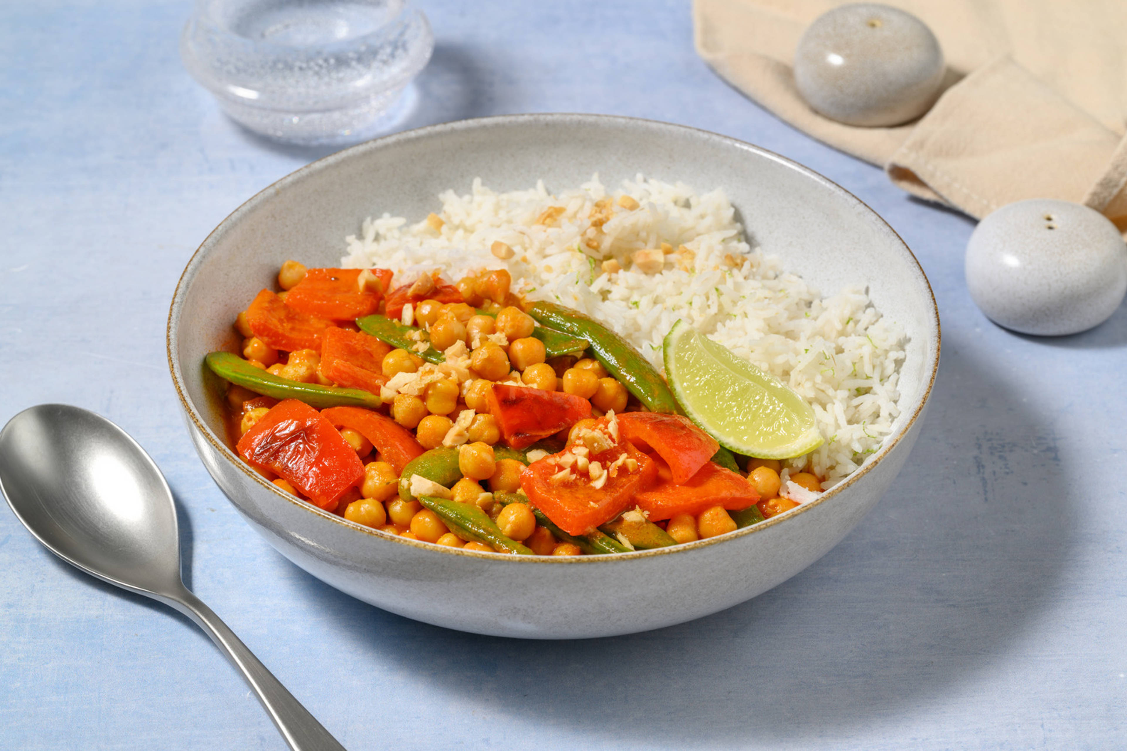 Red Thai Style Coconut Chickpea Curry 