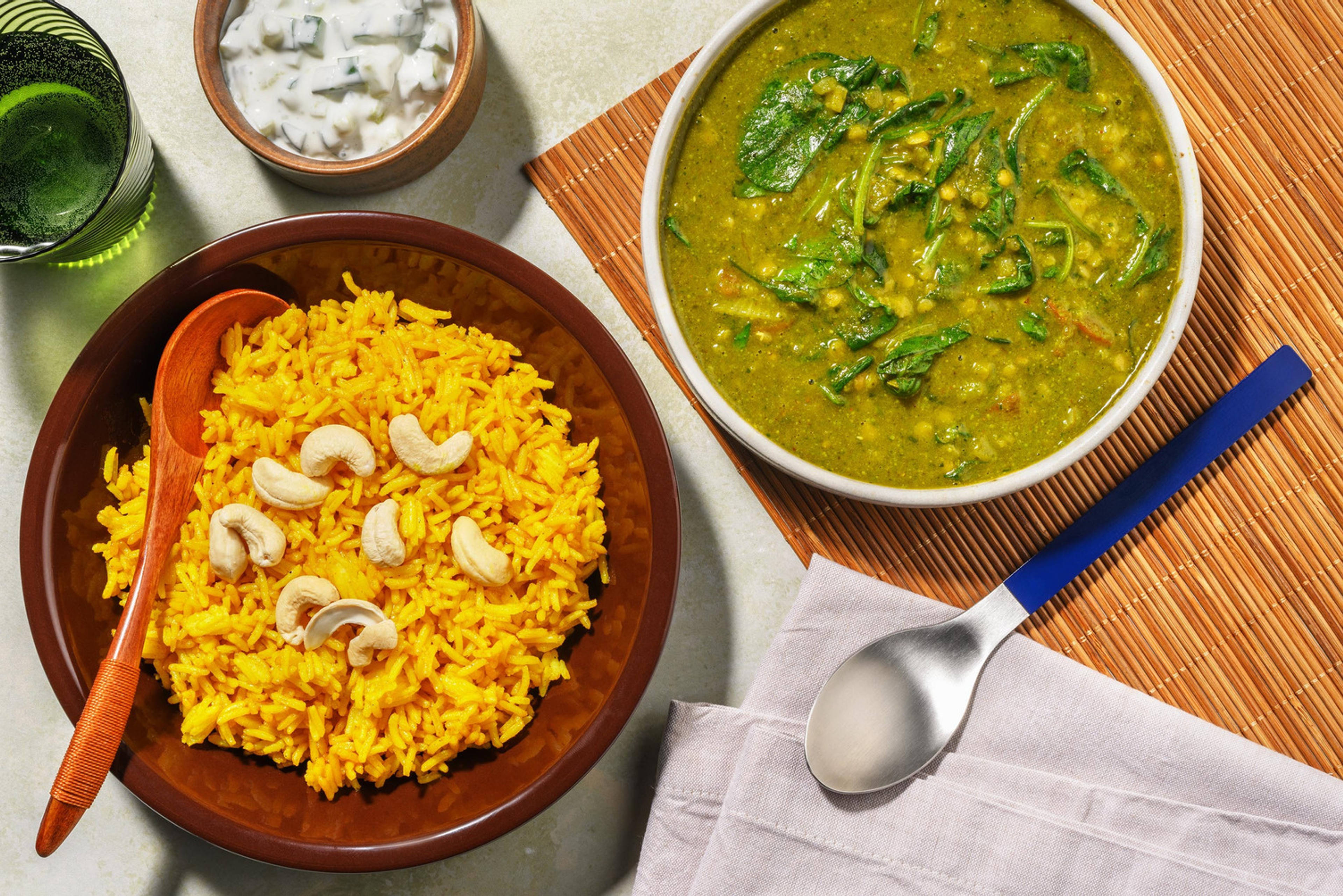 Creamy Spinach Dahl with Cashews