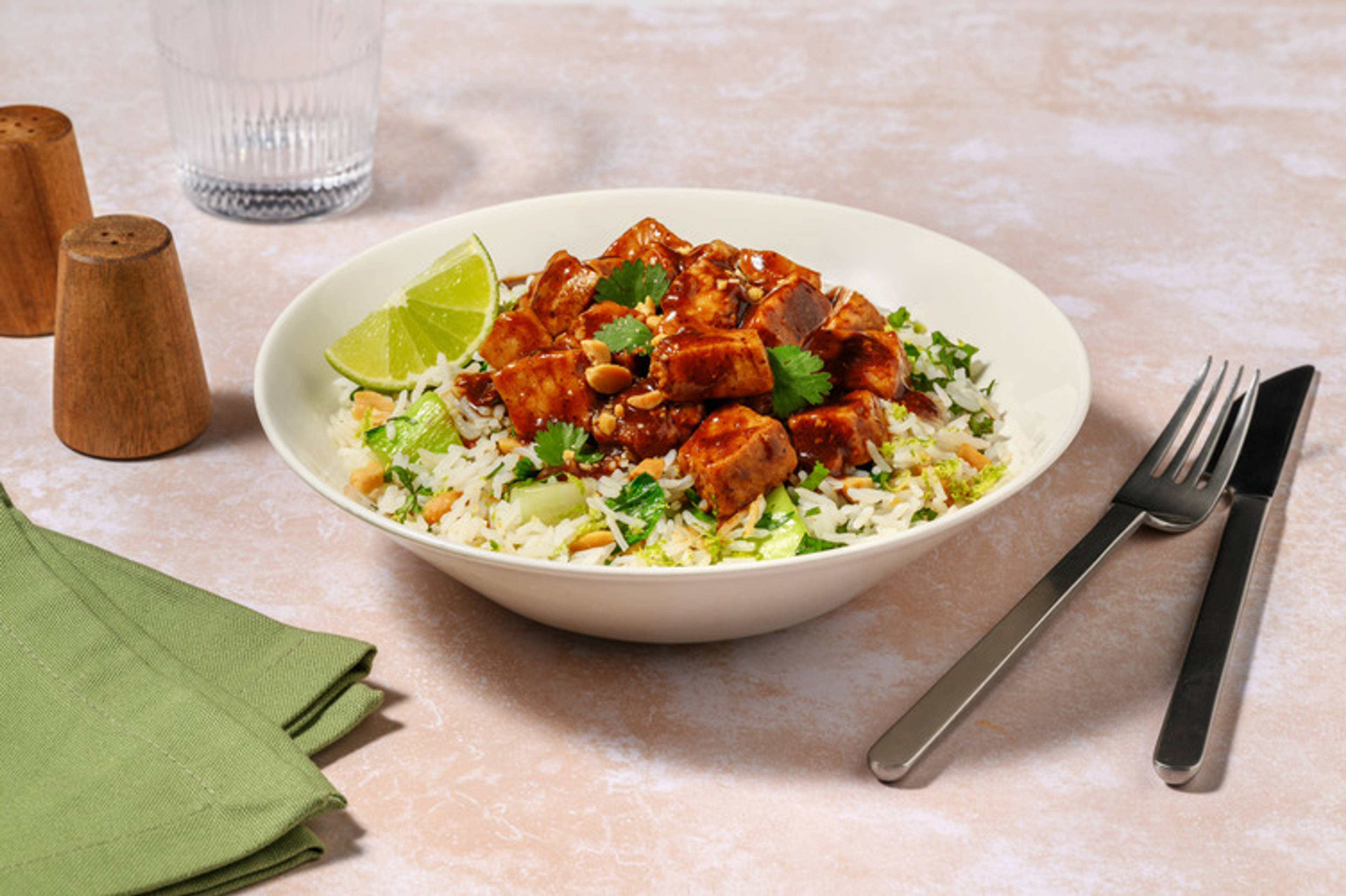 Cerdo al estilo asiático en salsa teriyaki