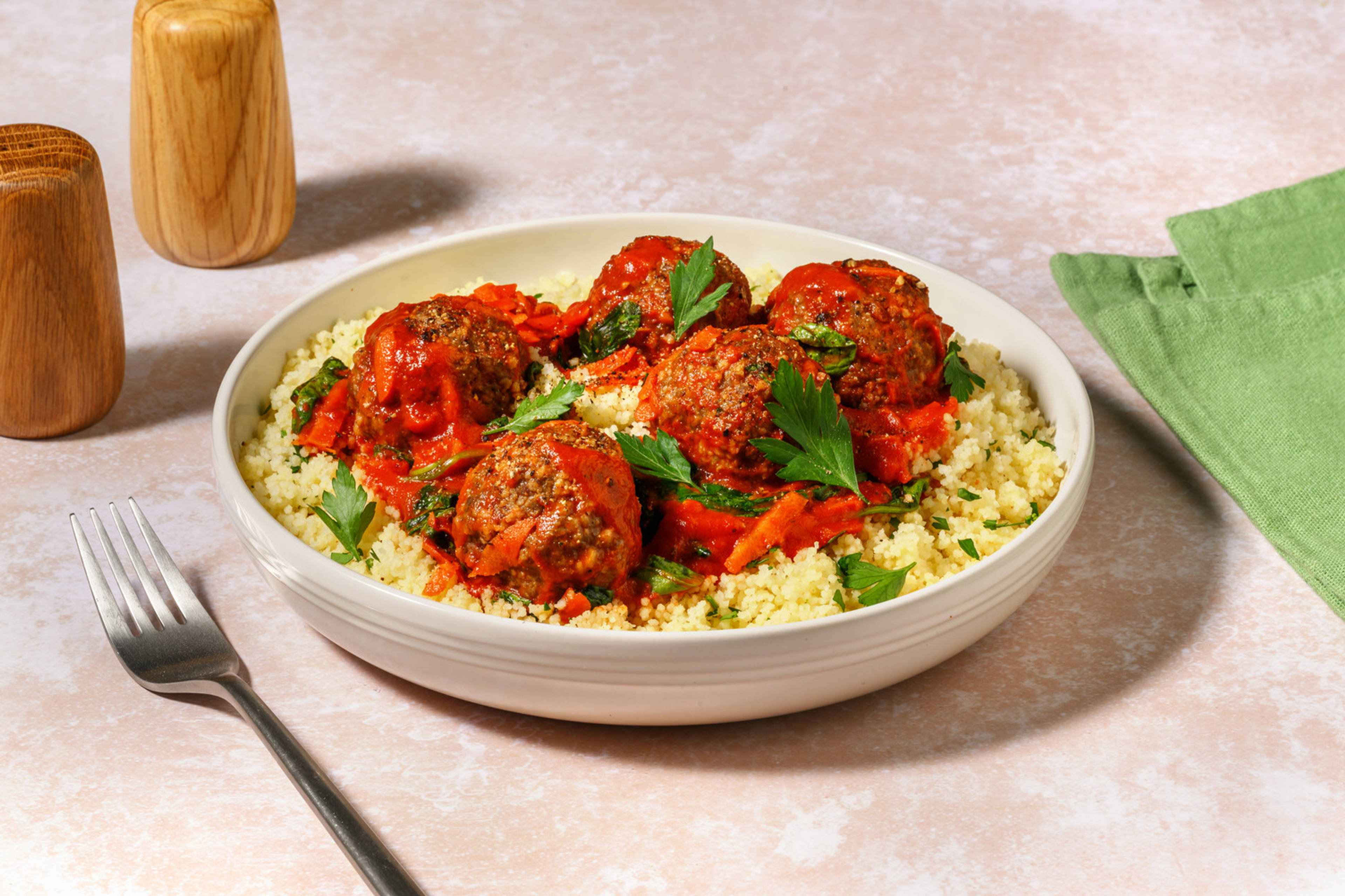 Lebanese Style Baked Meatballs in Tomato Sauce