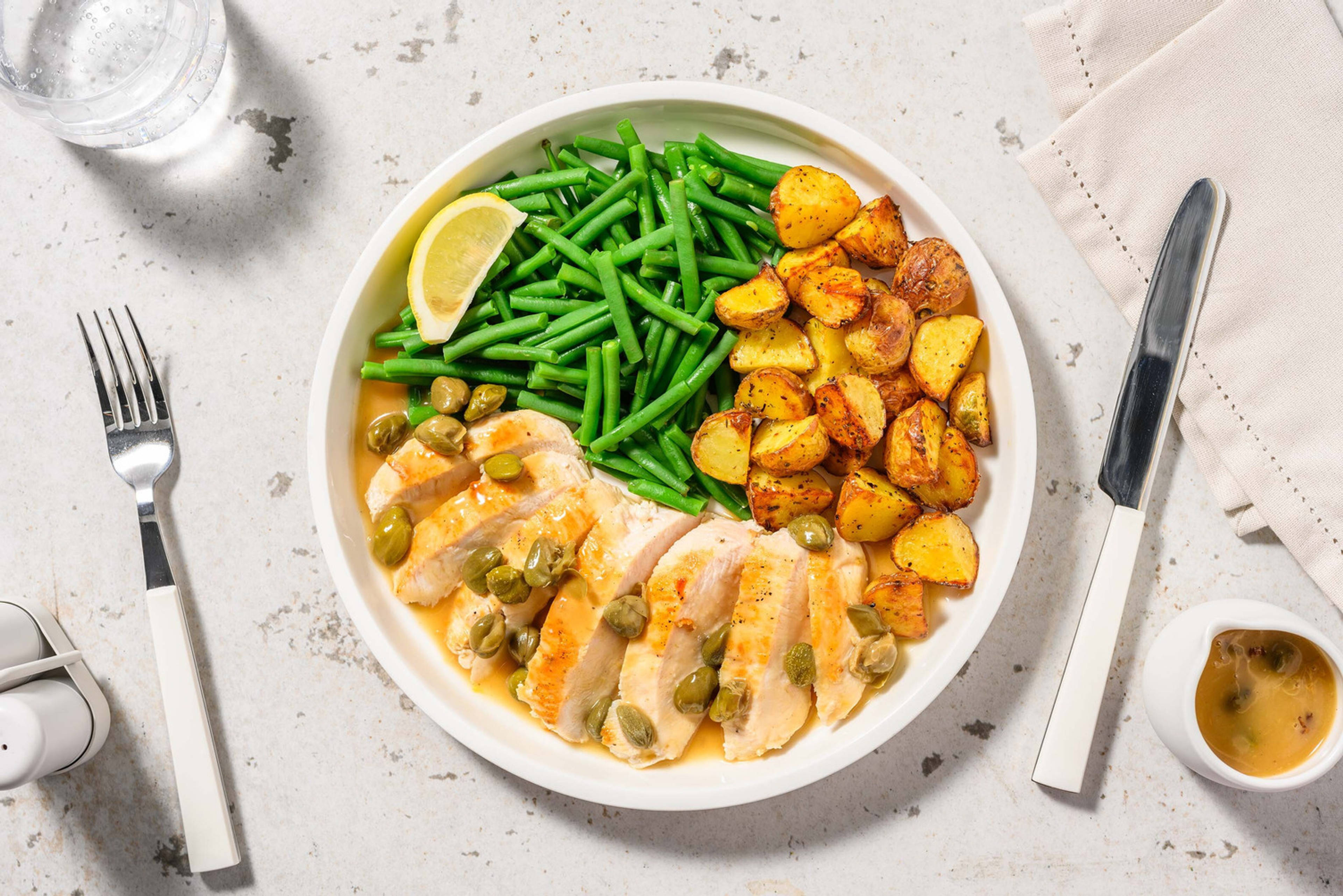 Hähnchen Piccata in Kapern-Limetten-Soße
