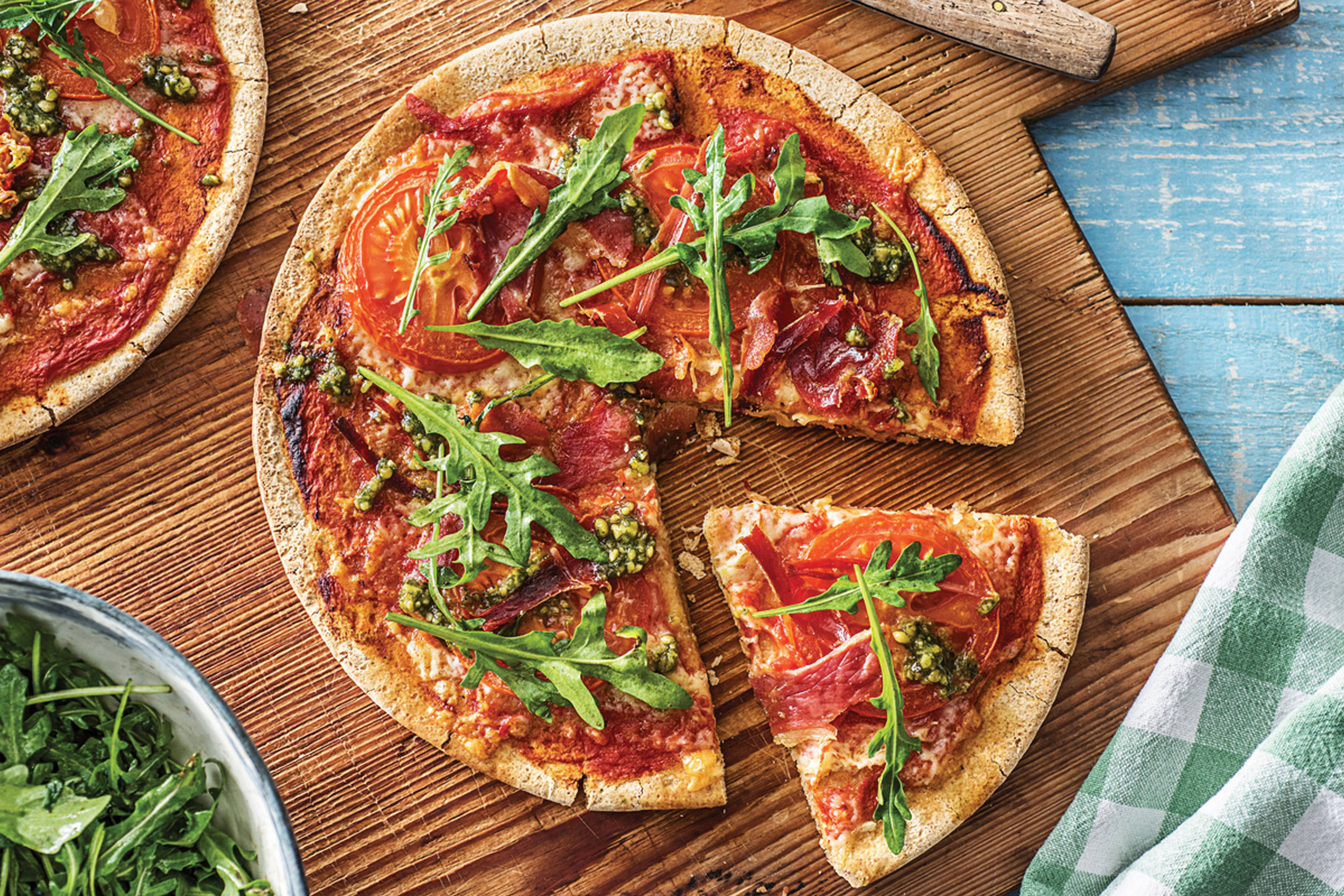 Speedy Serrano Ham, Rocket & Basil Pesto Pizza