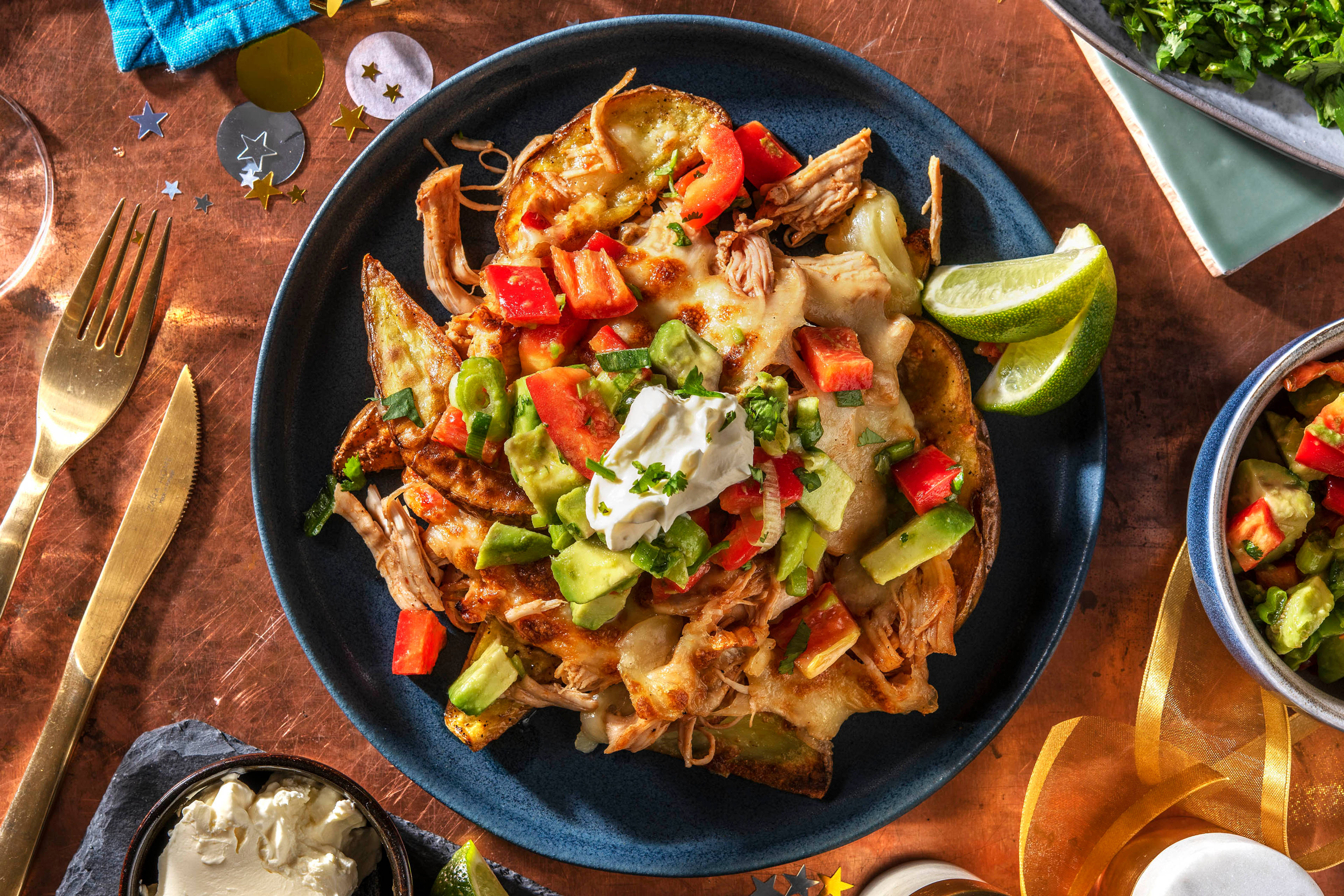 BBQ Pulled Chicken Loaded Cheesy Fries