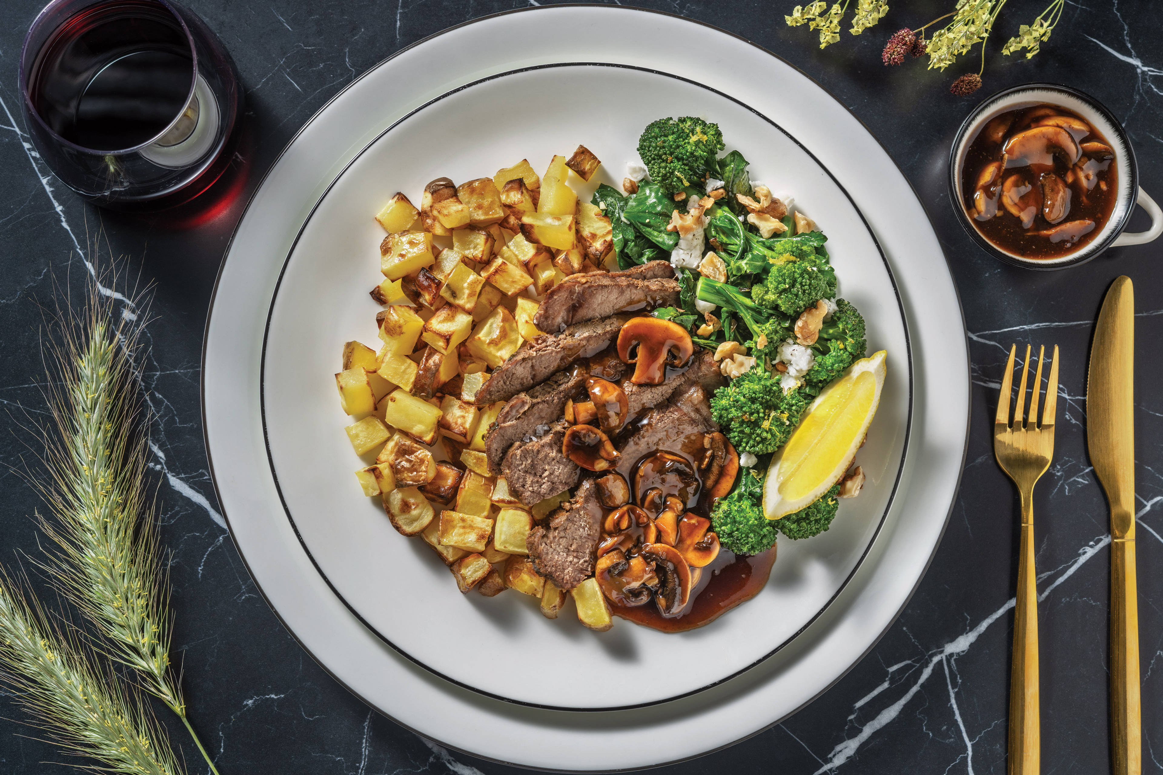 Beef Brisket & Red Wine Mushroom Gravy
